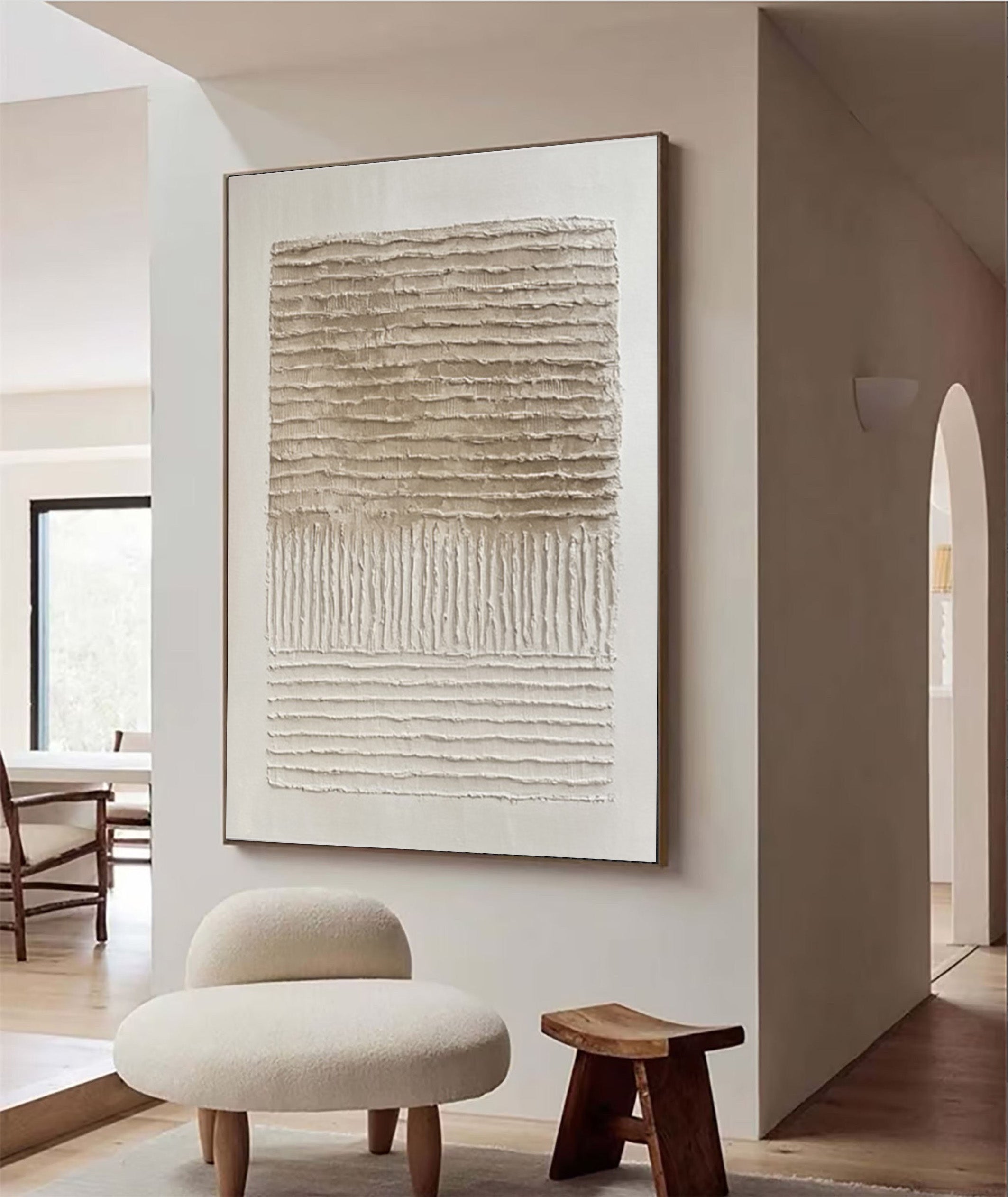 Wabi Sabi Canvas with Horizontal Relief and Vertical Simplicity #MM563