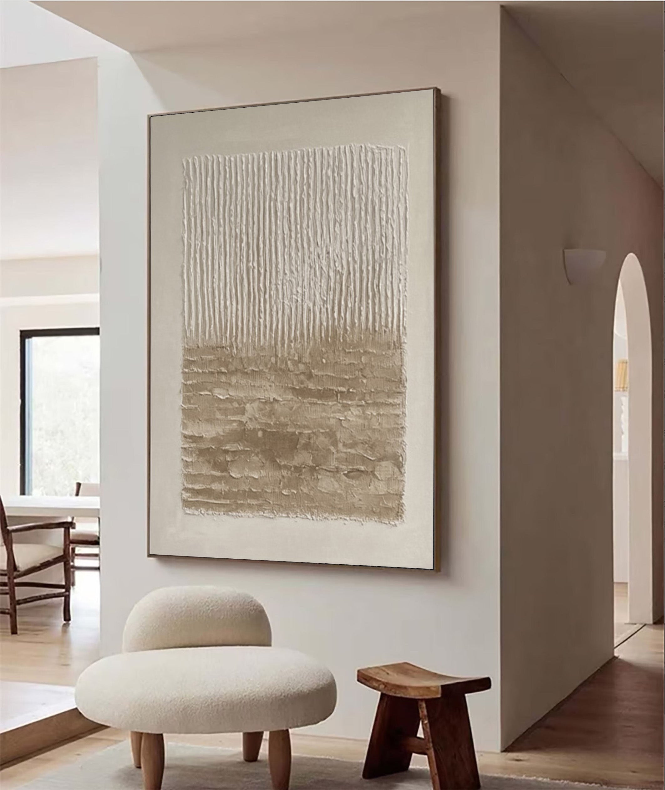 Wabi Sabi Textured Neutral Art with Earthy Horizontal Ground #MM562