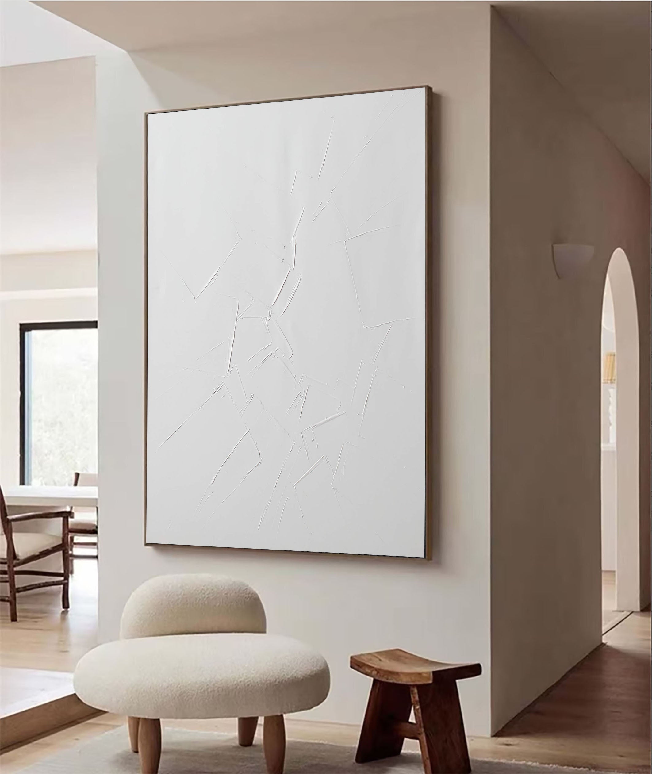 Textural White on White, Impasto Art, Contemporary Wall Decor #MM357