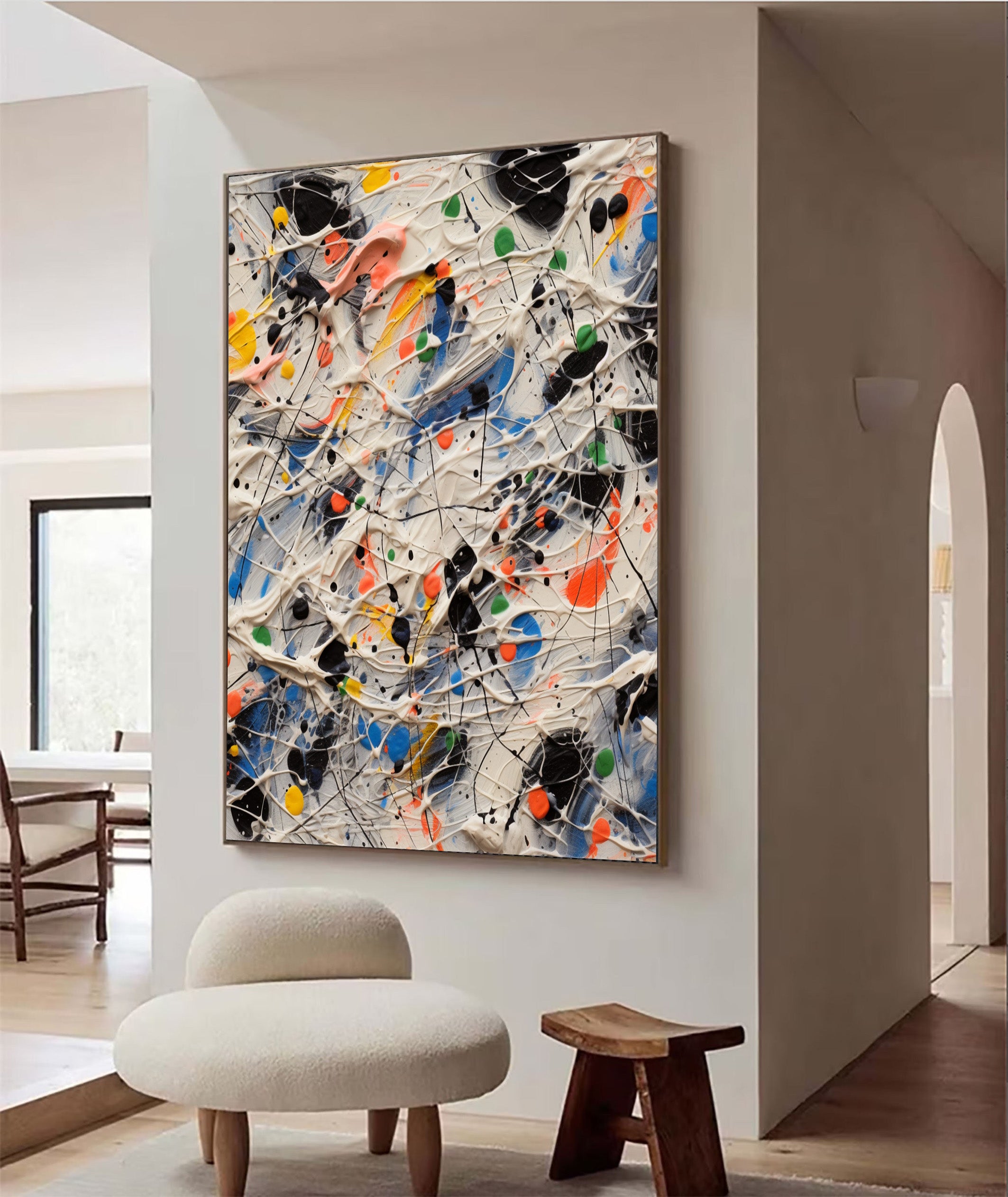 Explosion of Color: Dynamic Abstract, Bold Splatter Painting #MM522