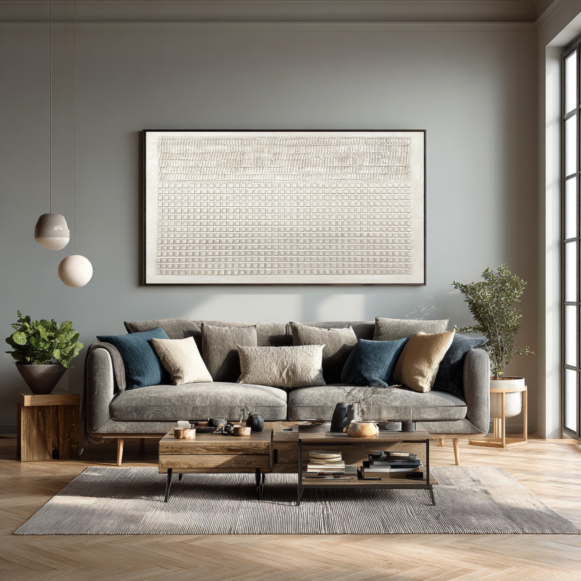 Modern Minimalist Relief Painting - Oversized Wall Decor #AG 029