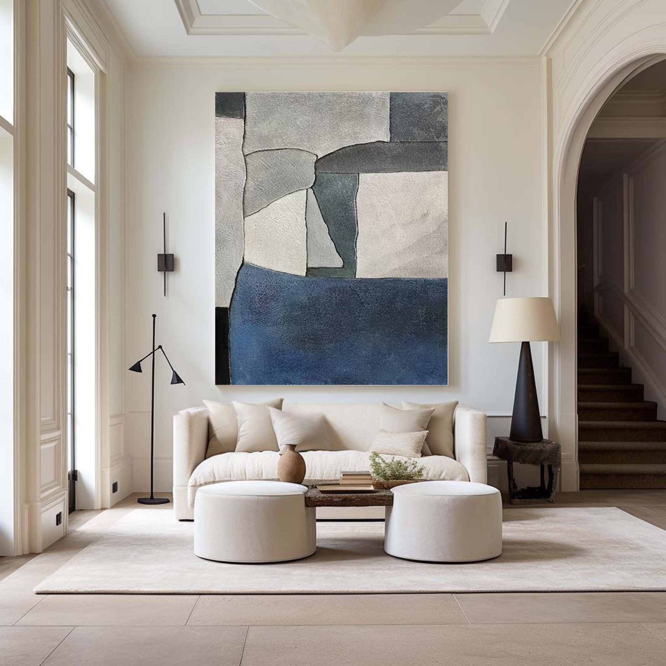 Large Abstract Geometric Wall Art for Room Decor #MM162