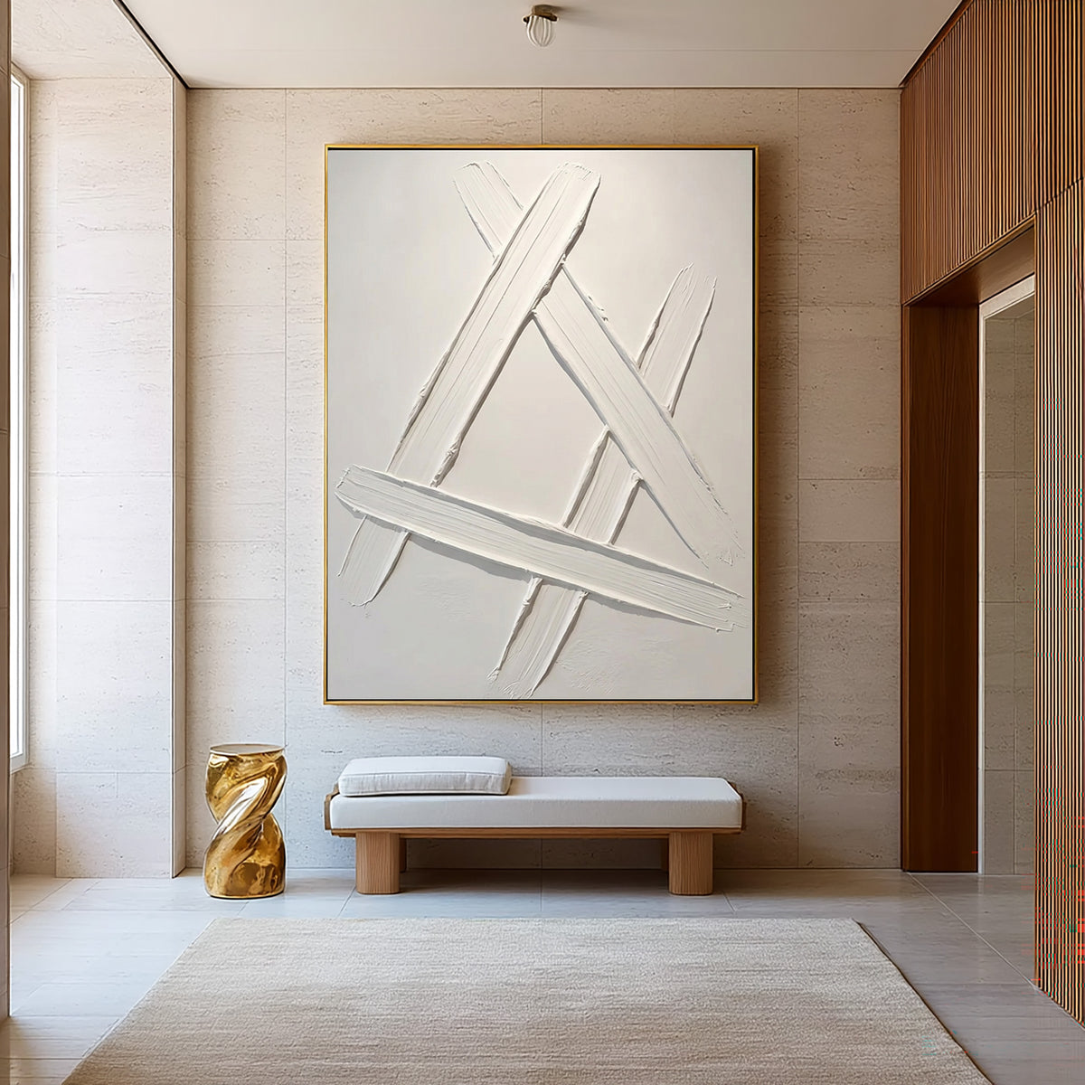 The Space Between Marks Original Hand Painted Artwork Neutral Modern Wall Decor Contemporary Interior