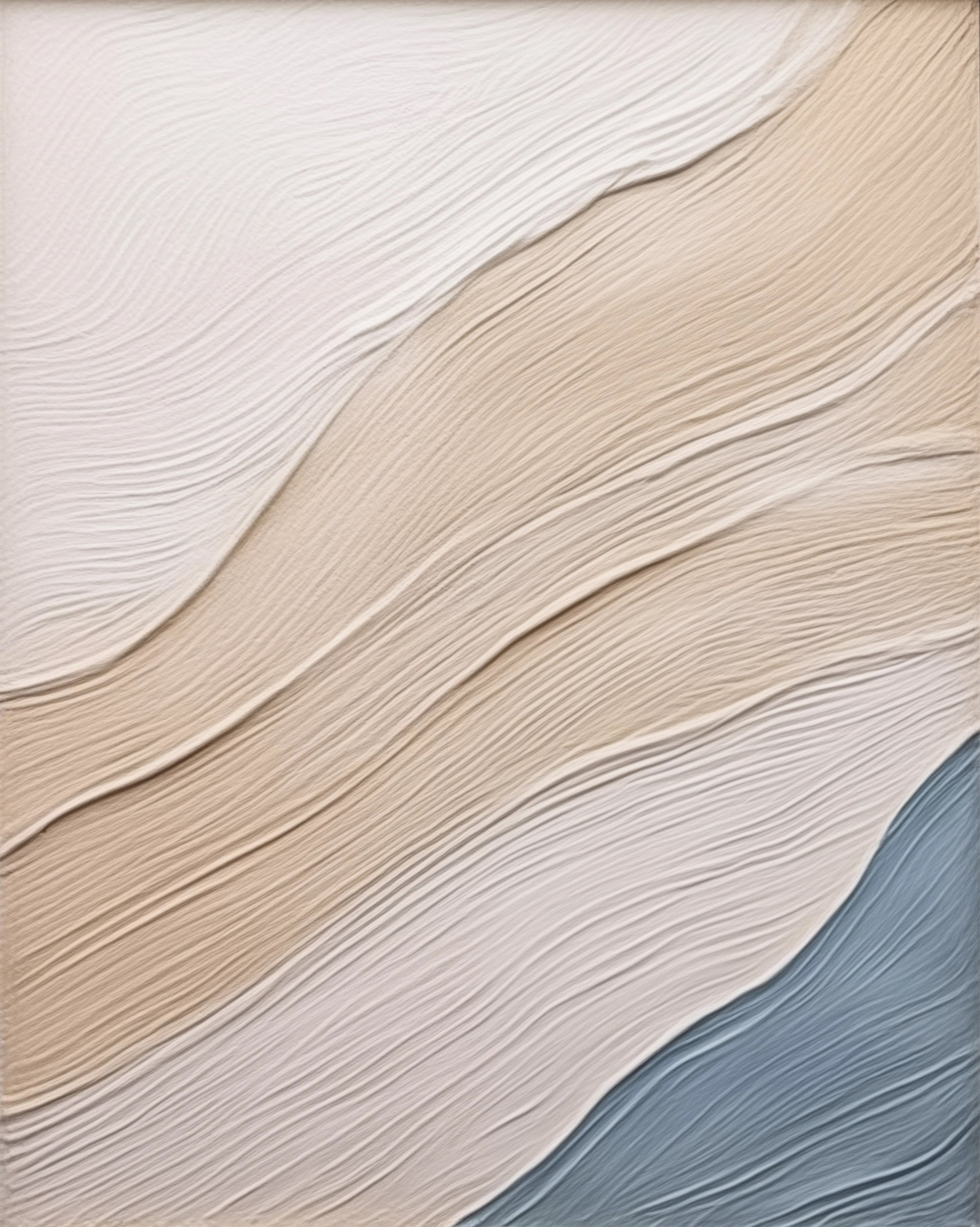 Sculpted Serenity: 3D Textured Abstract, Minimalist Organic Art #MM523