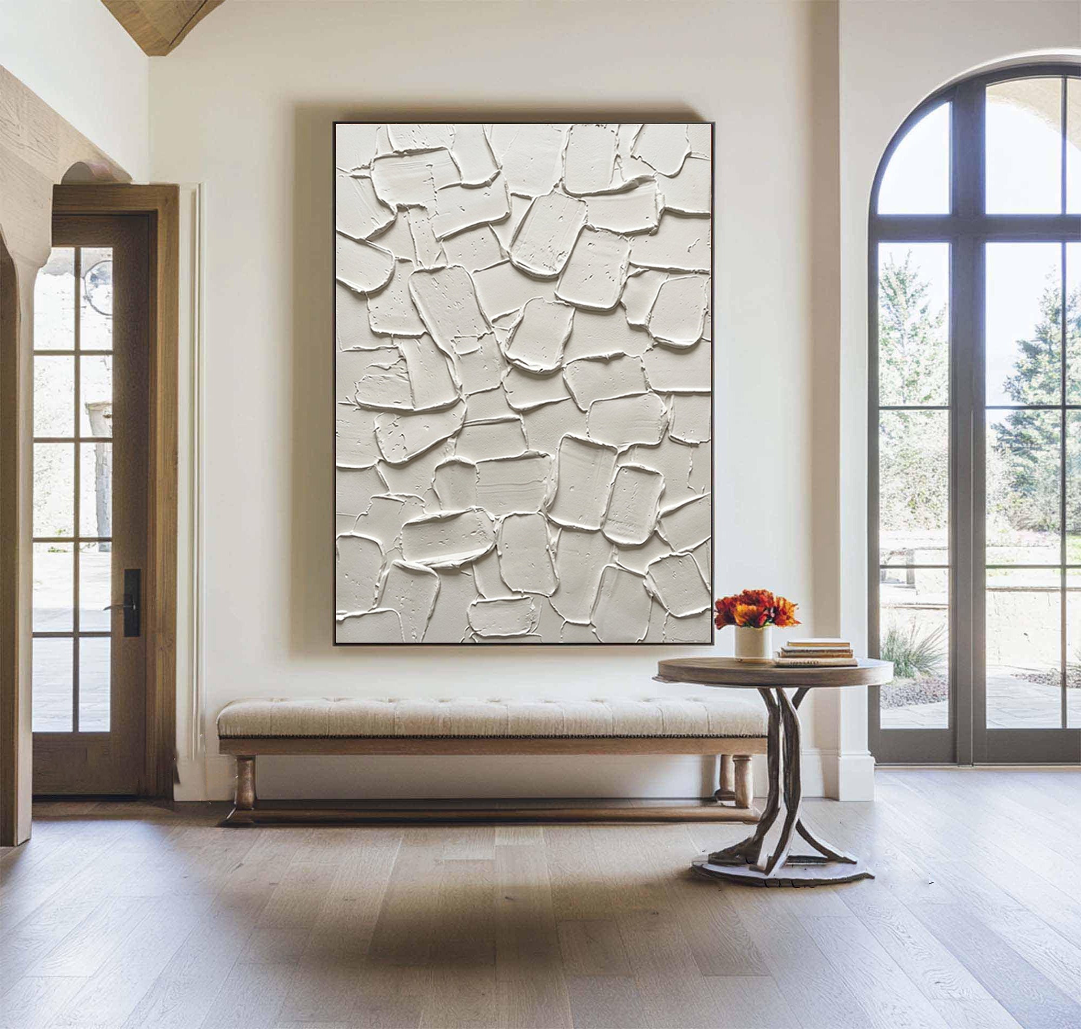 Large Hand-Painted Texture Wall Art | Neutral Modern Abstract Canvas