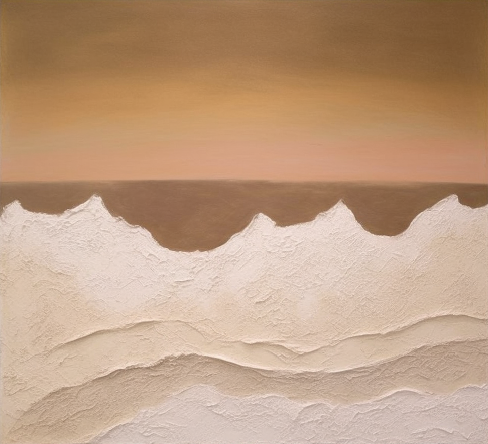 Desert Horizon Calm: Modern Landscape, Textured Wall Art #MM532