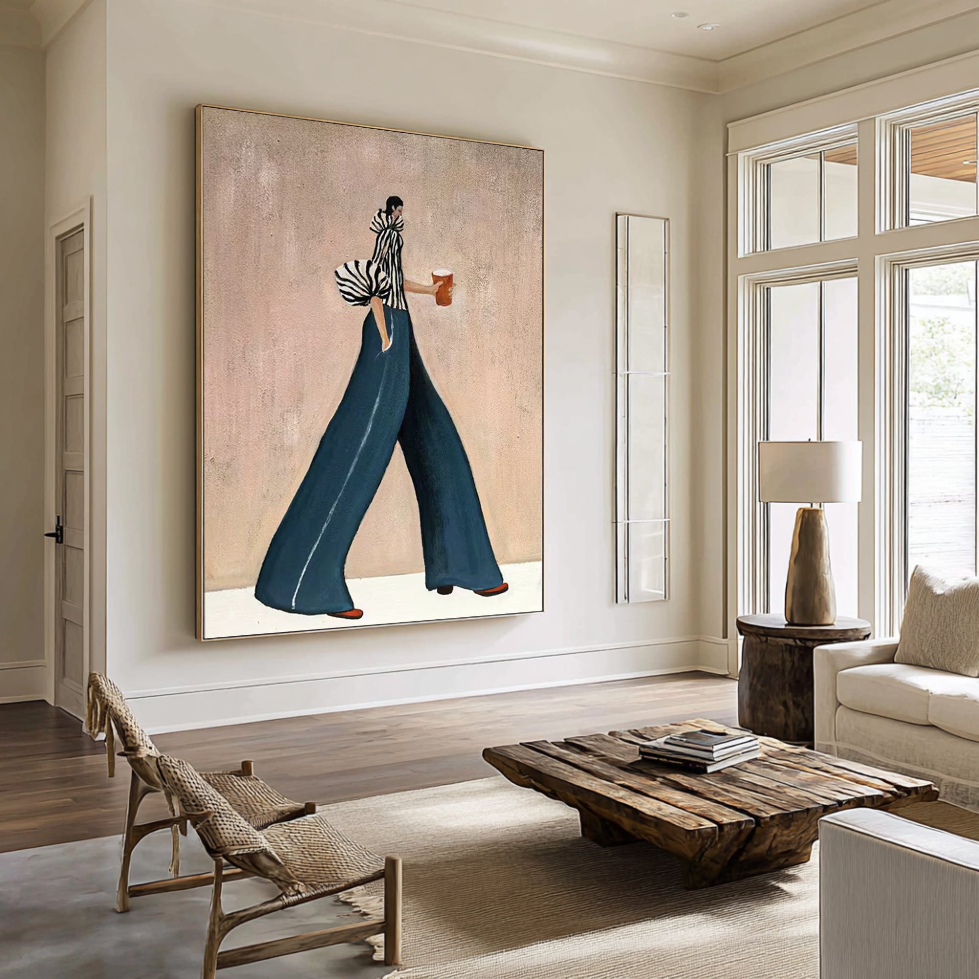 Large Abstract Woman Painting Contemporary Fashion Canvas Wall Decor