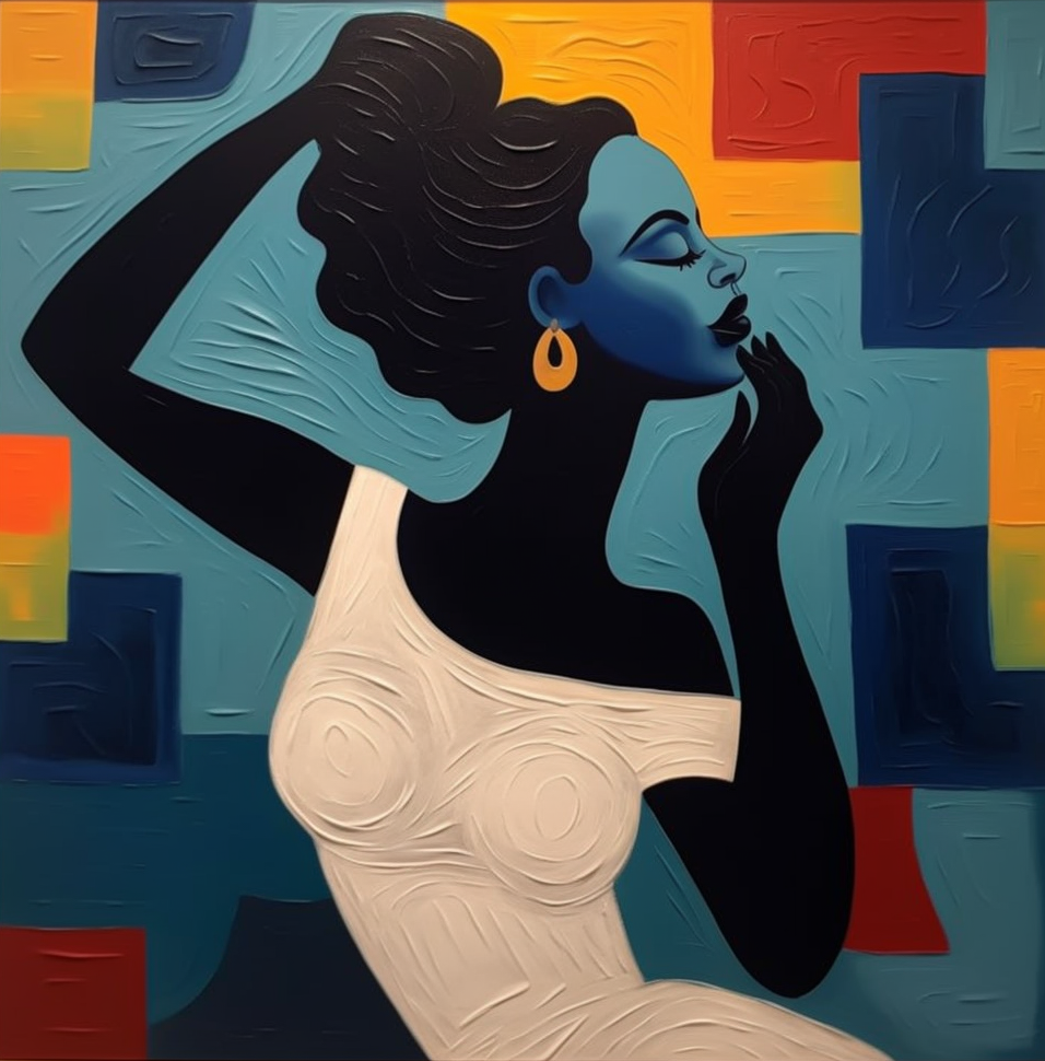 Textured Muse: Striking Portrait with Geometric Fields #MM531