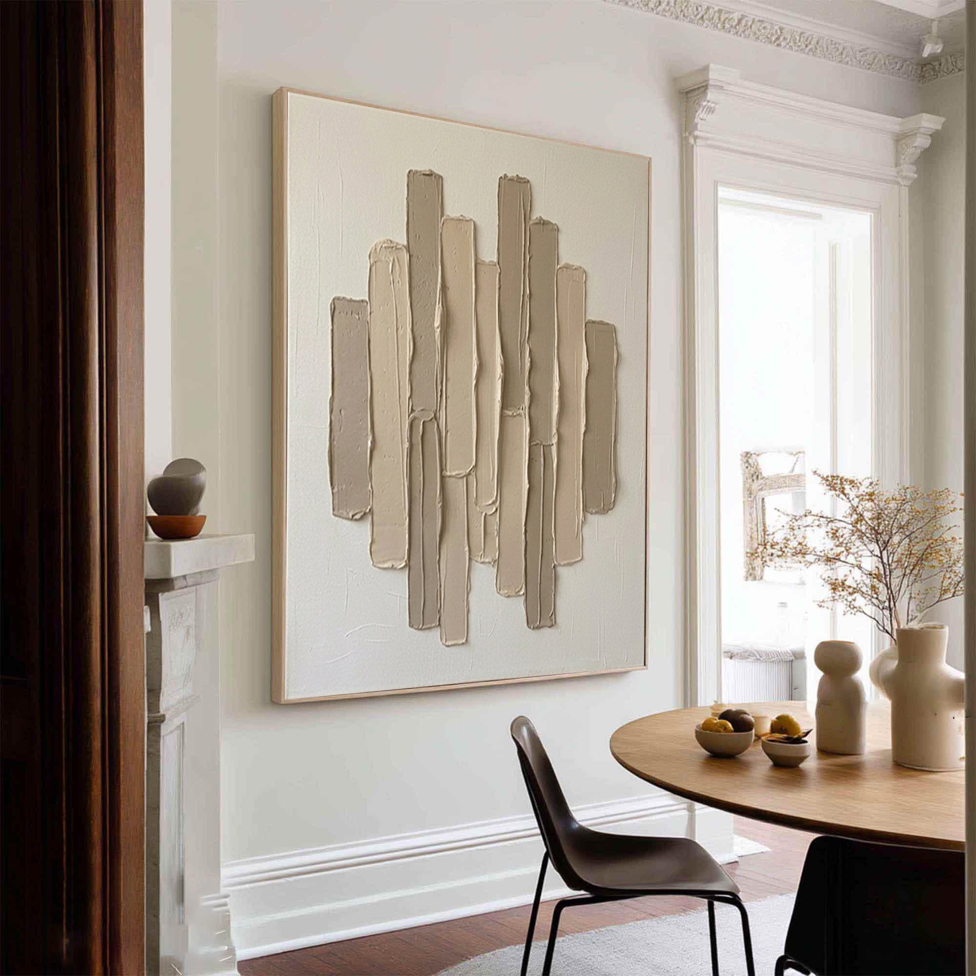 Large Minimalist Neutral Texture Wall Art Hand Painted Canvas Decor