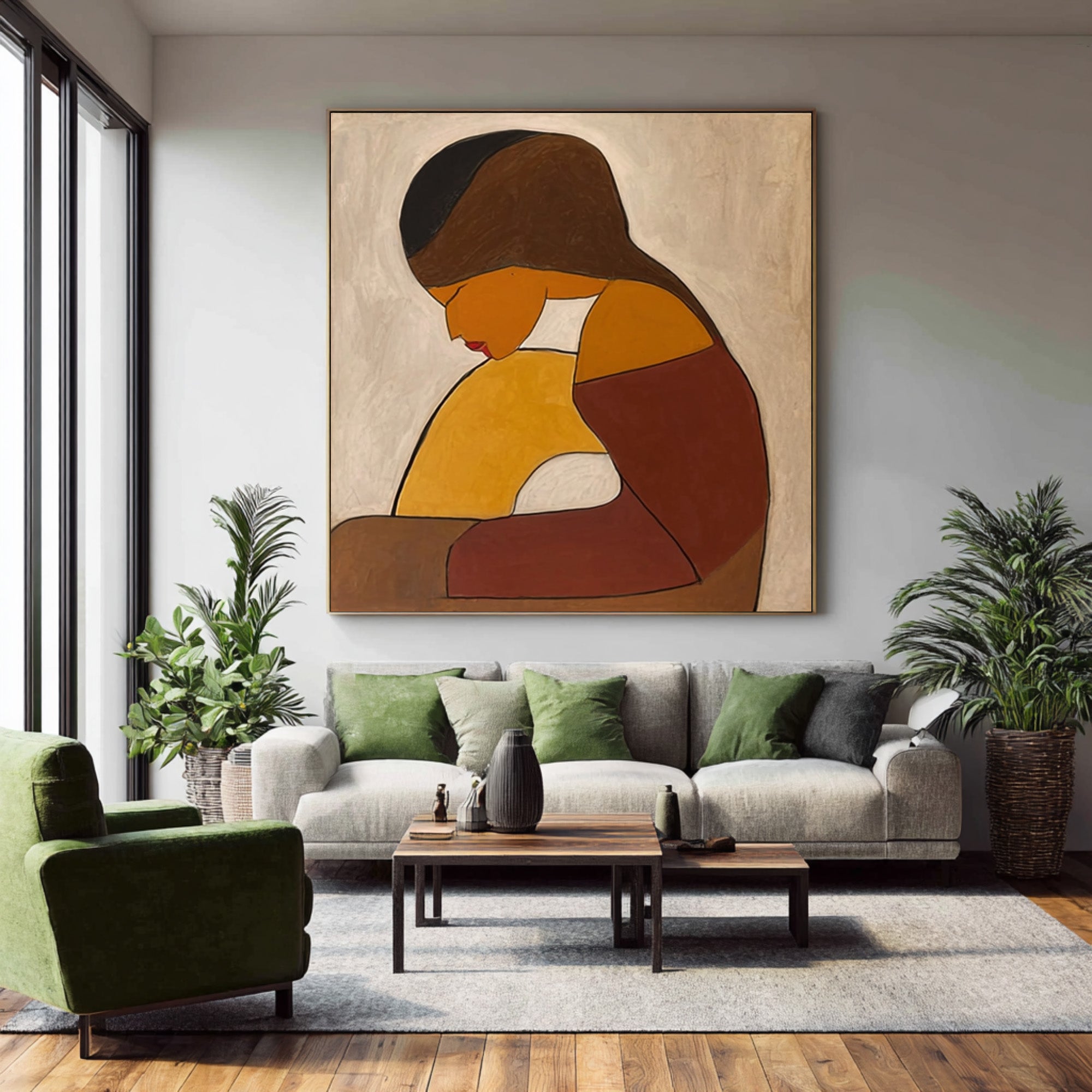 Minimalist Abstract Figure Oil Painting #CZ 029