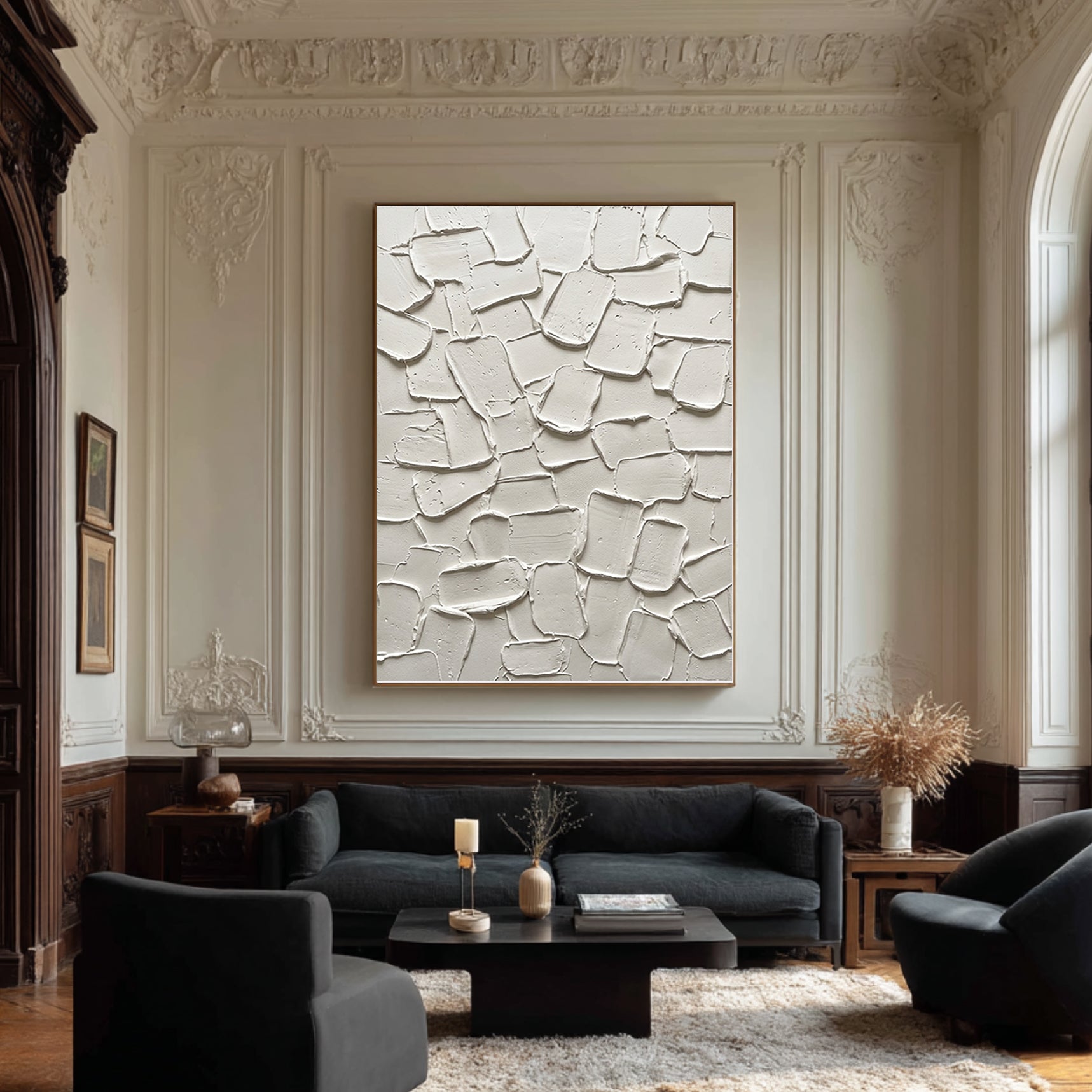 Large Hand-Painted Texture Wall Art | Neutral Modern Abstract Canvas