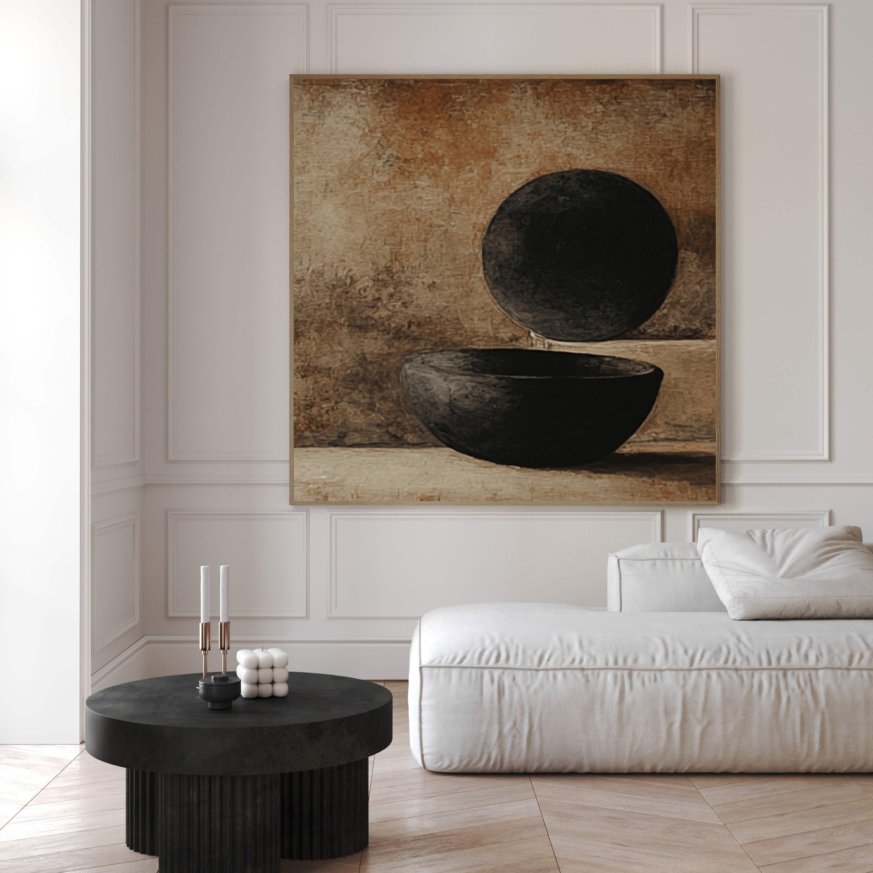 Elemental Balance: Minimalist Abstract with Black Arts #MM557