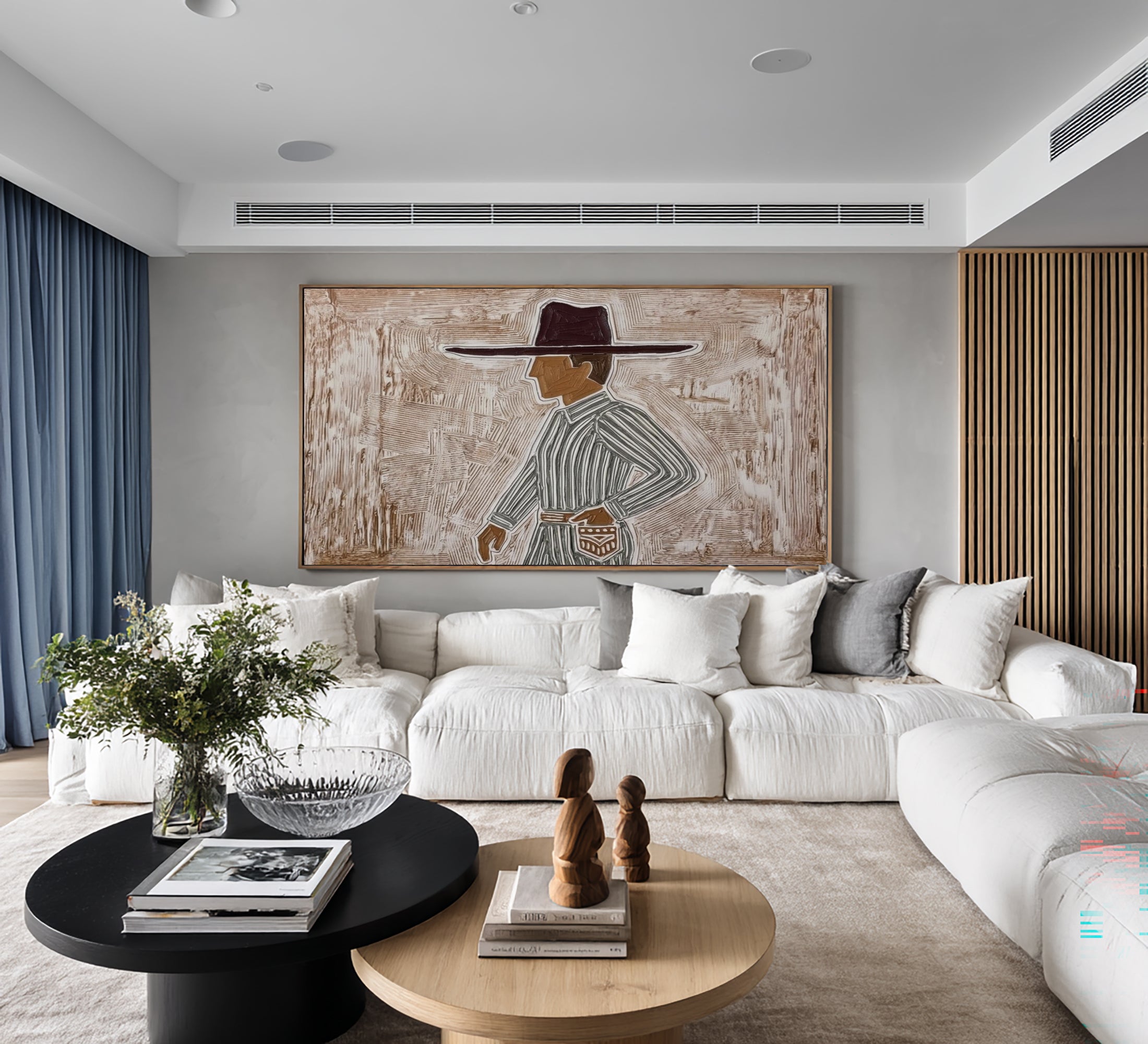 Minimalist Fashion Portrait Artwork Contemporary Neutral Wall Painting