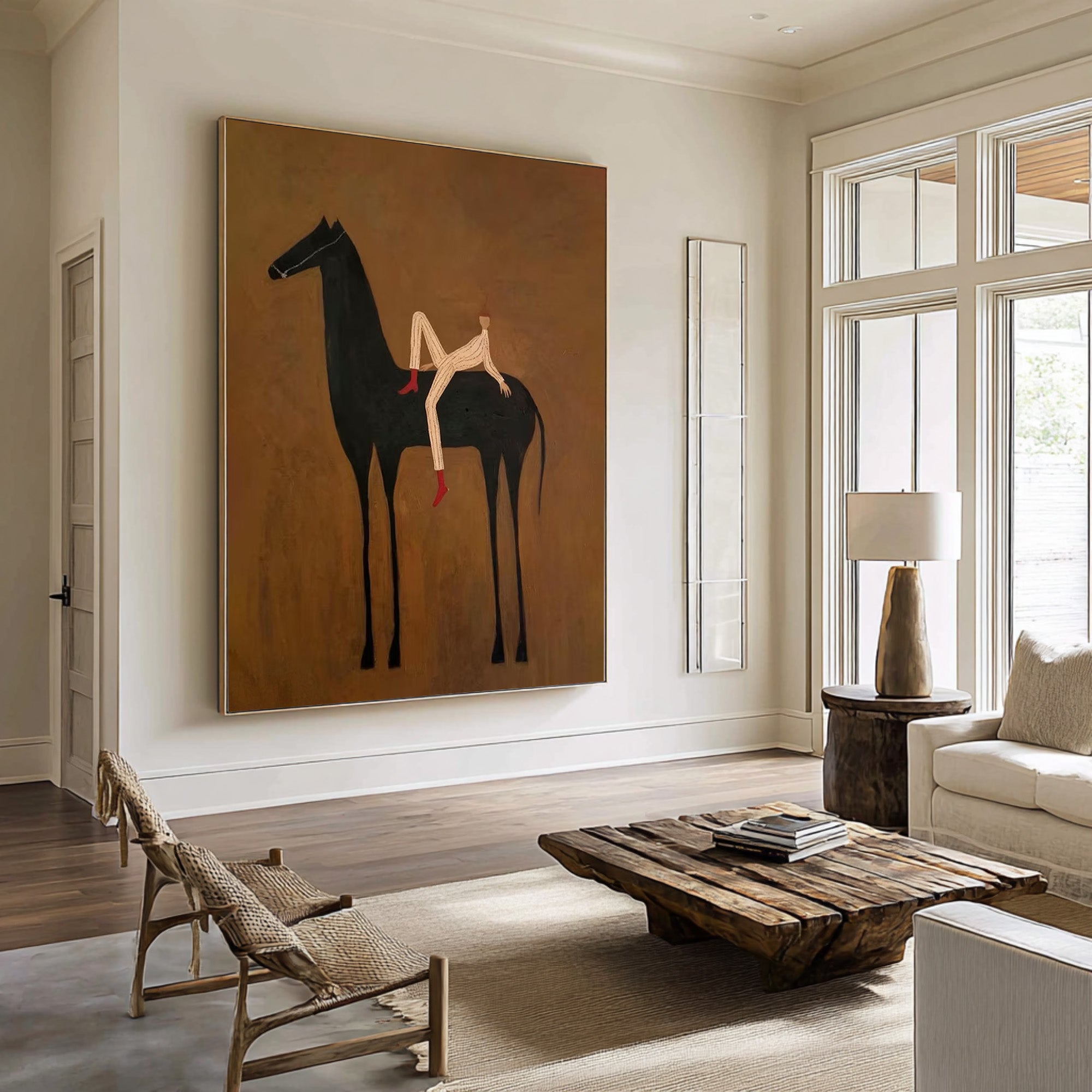 Large Abstract Horse Canvas Art for Modern Wall Decor
