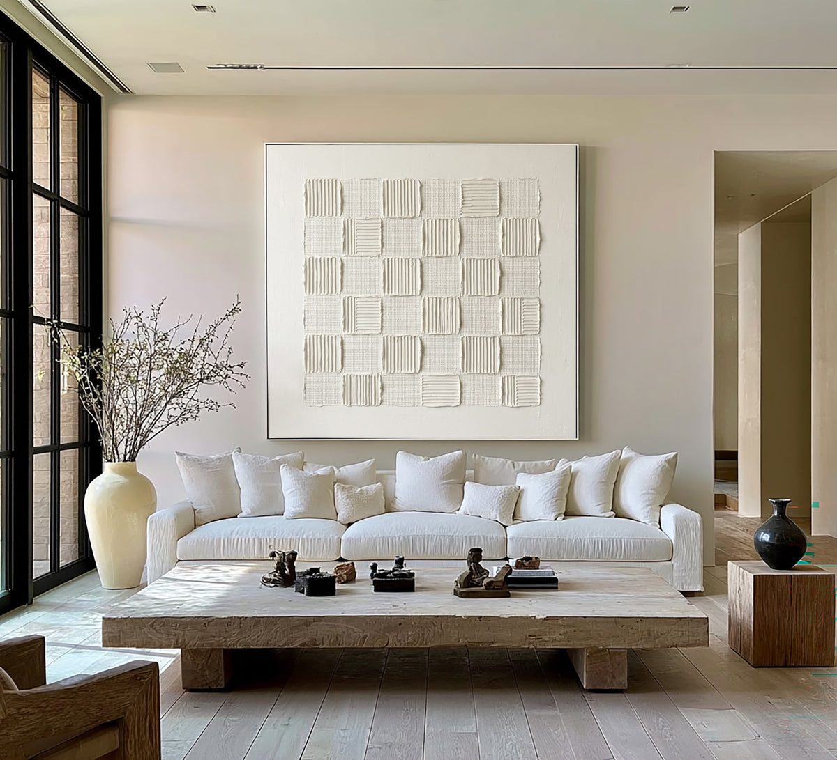 The Poetry Of Repetition Large White Abstract Wall Art Textured Relief Contemporary Minimalist Artwork