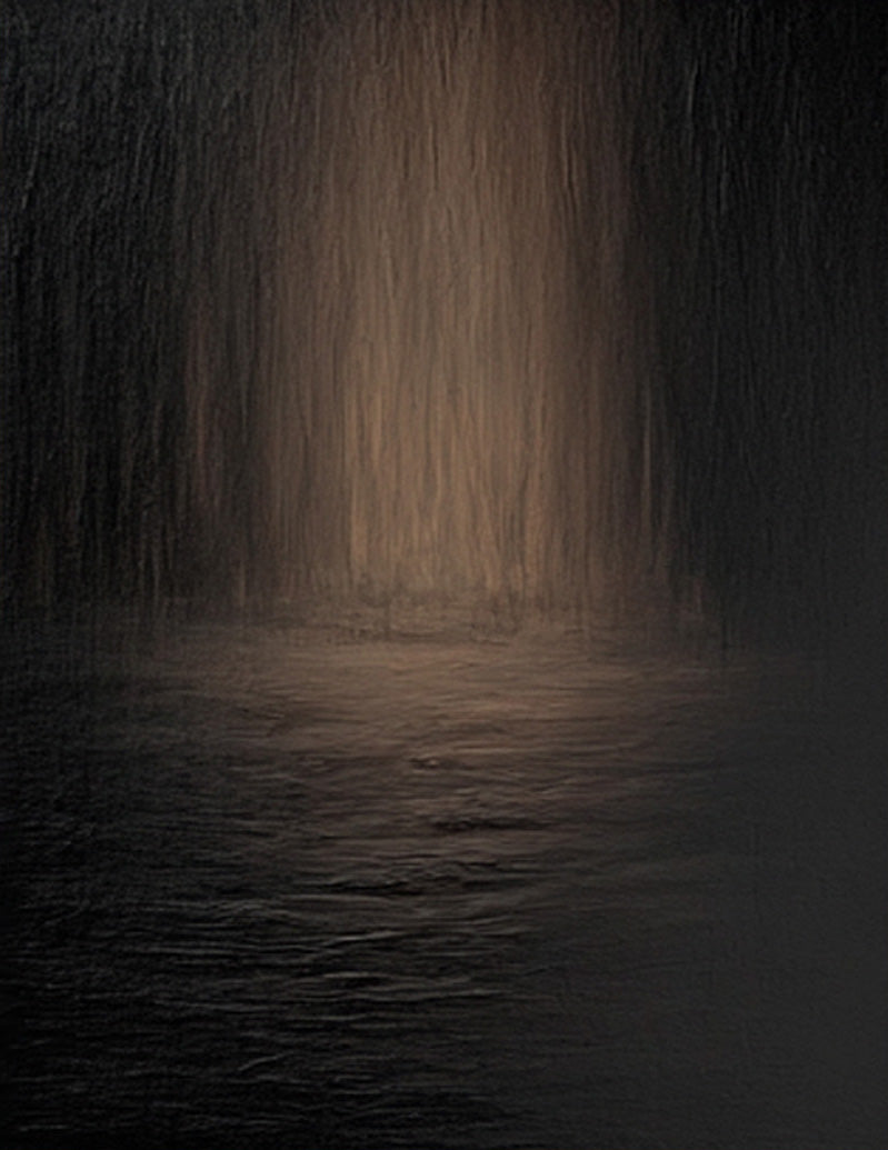 Nocturne Waters: Modern Dark Abstract with Subtle Reflections #MM566