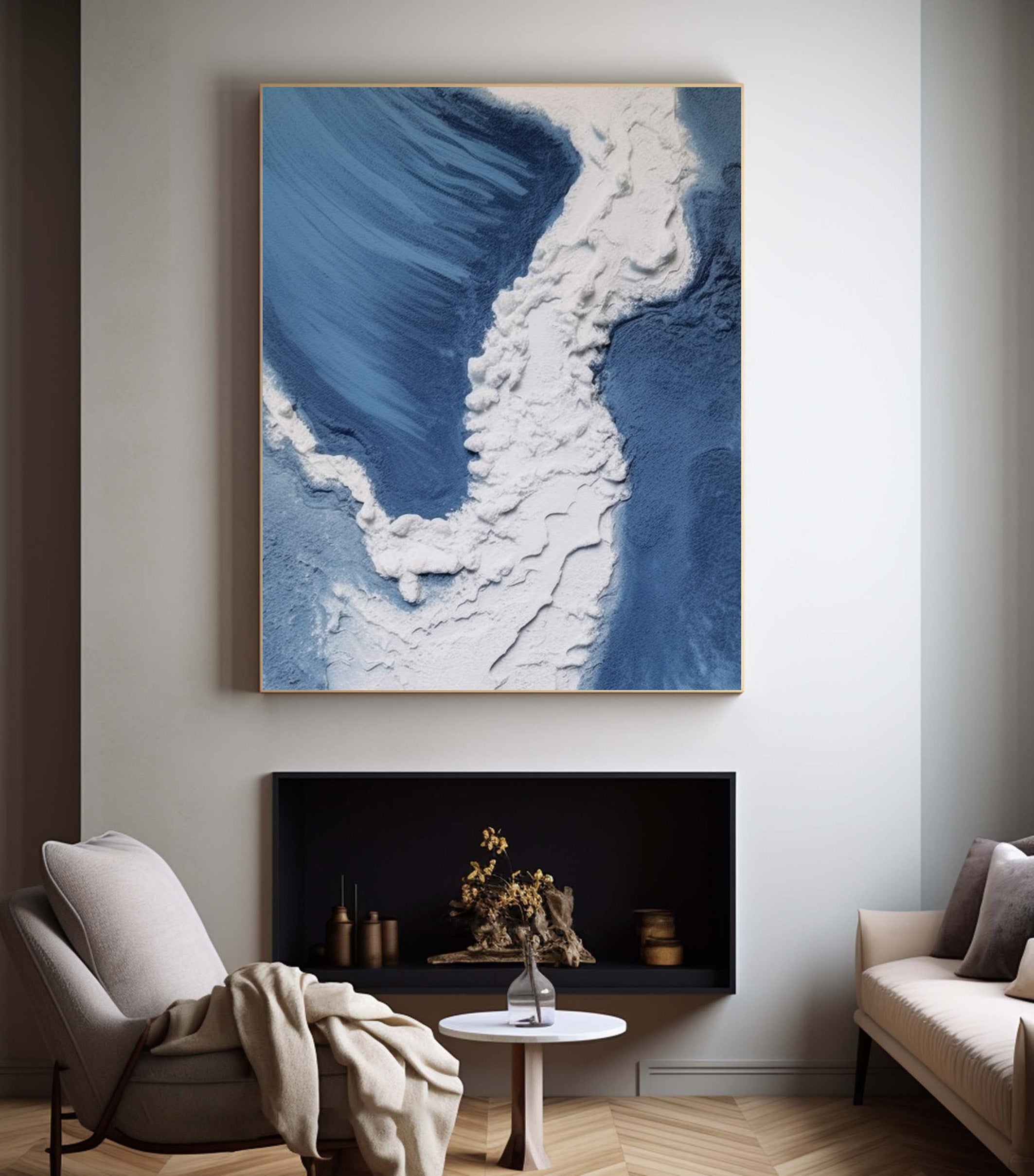 Turbulent Vista: Modern 3D Texture Painting, Dynamic Seascape #MM527