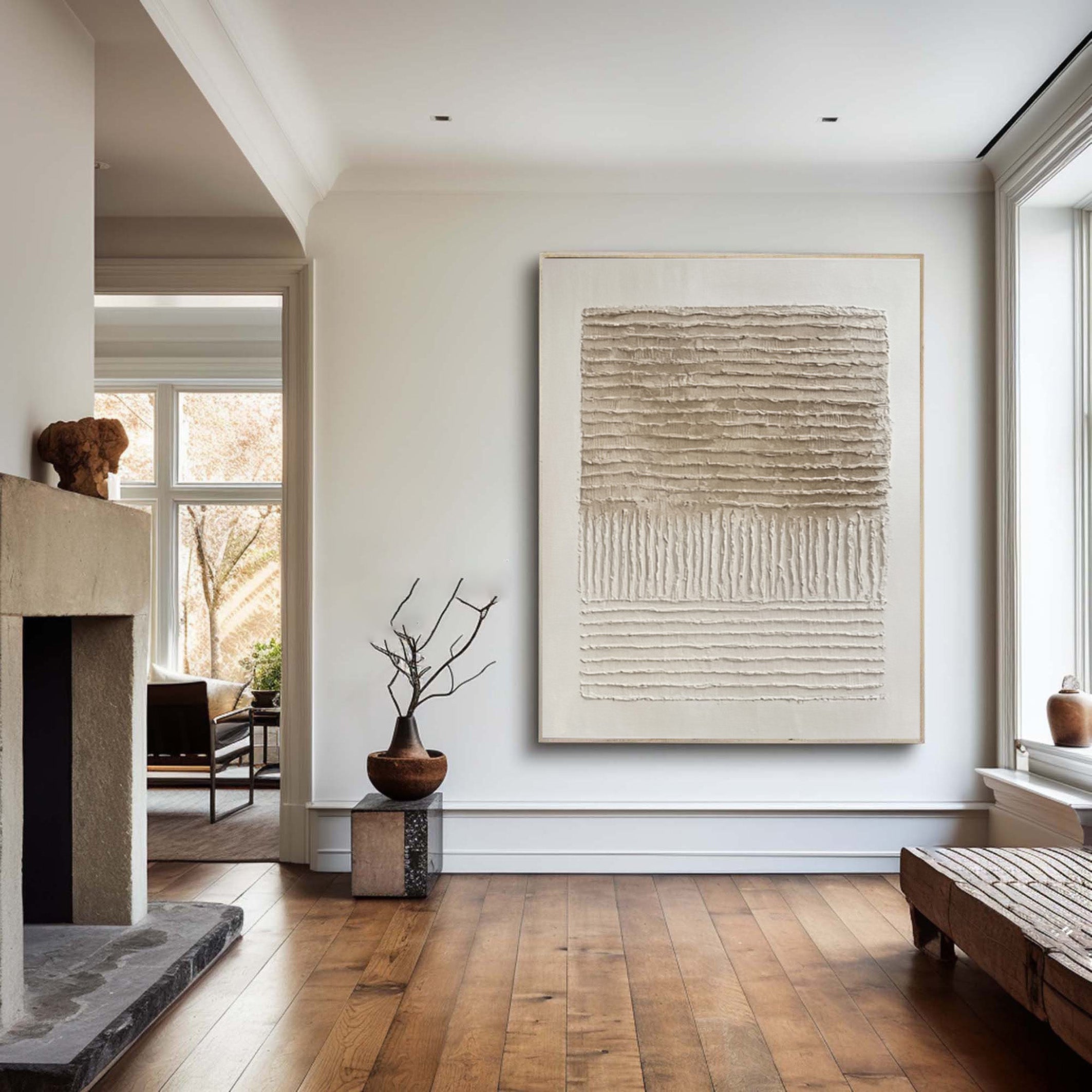 Wabi Sabi Canvas with Horizontal Relief and Vertical Simplicity #MM563