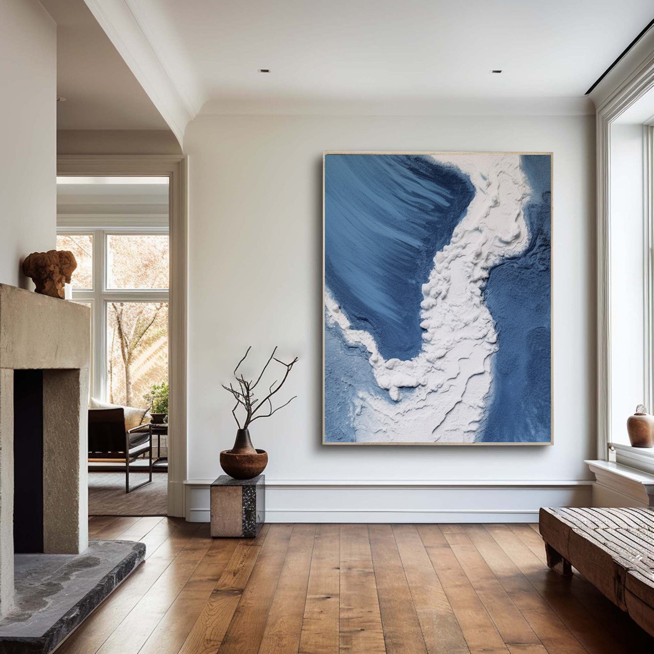 Turbulent Vista: Modern 3D Texture Painting, Dynamic Seascape #MM527