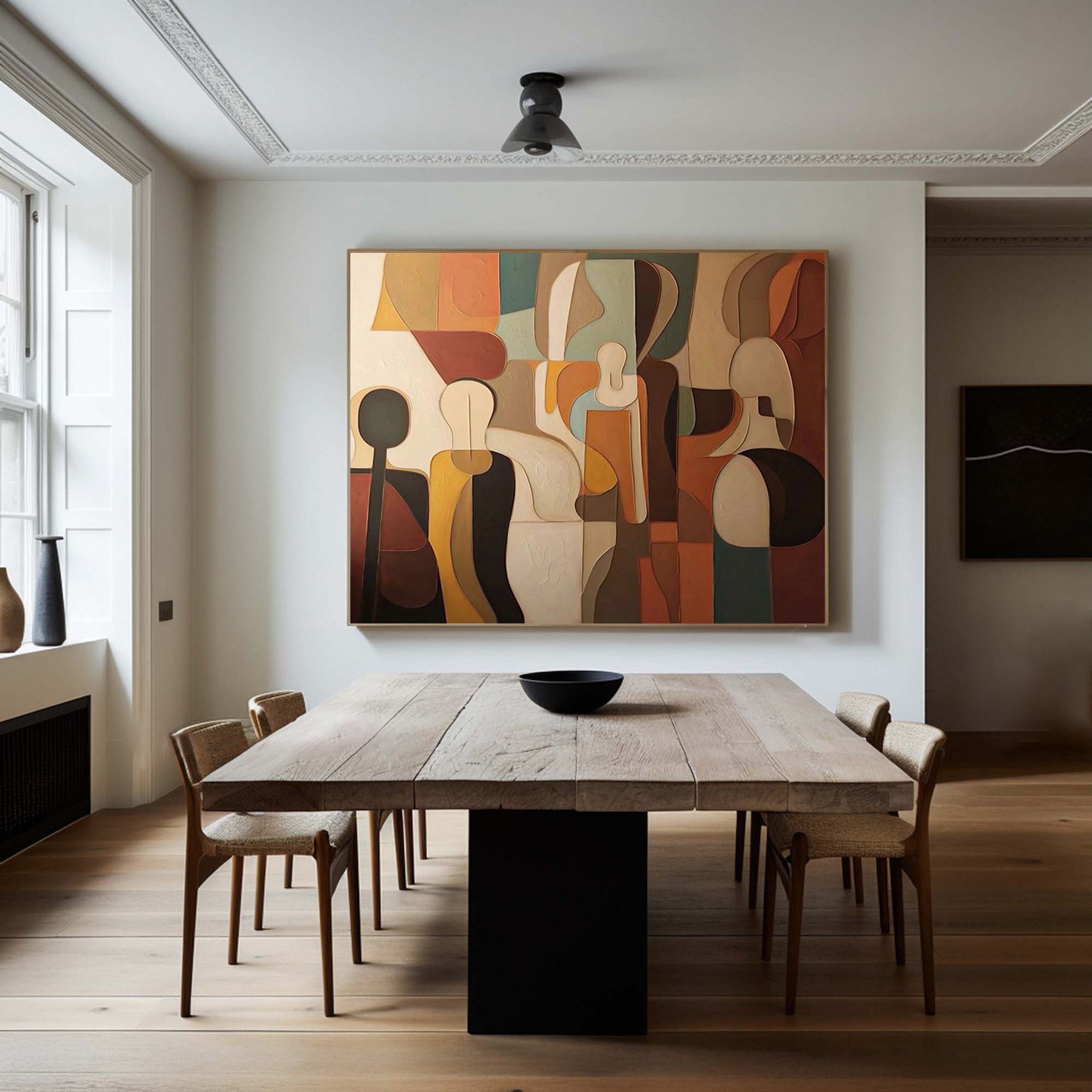 Cubist-Esque Abstraction, Dynamic Figure Composition Art #MM500