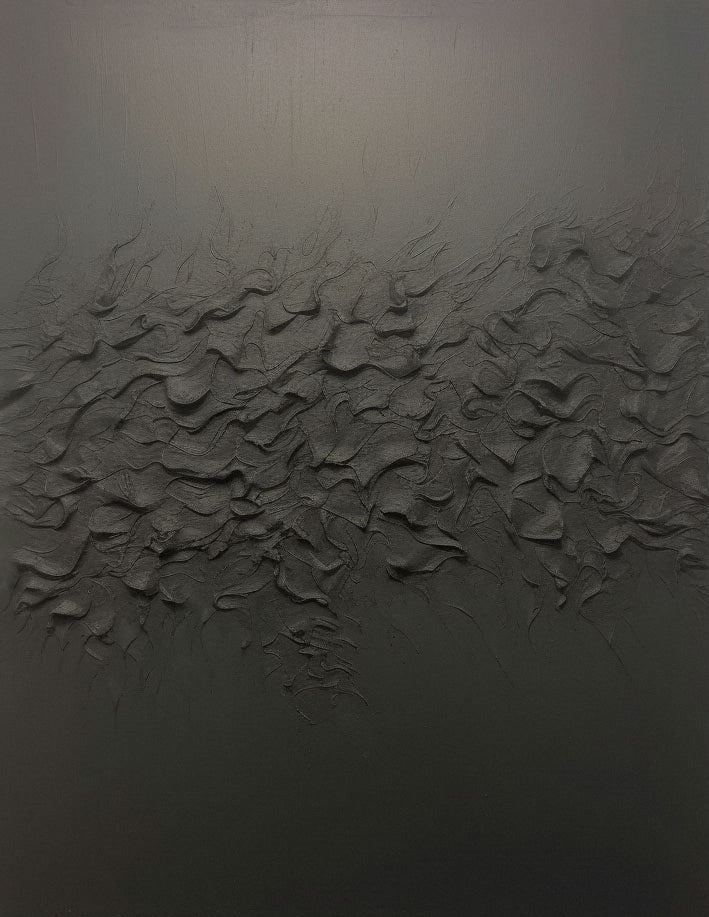 Black Contemporary Wall Art, Organic Textured Design #MM507