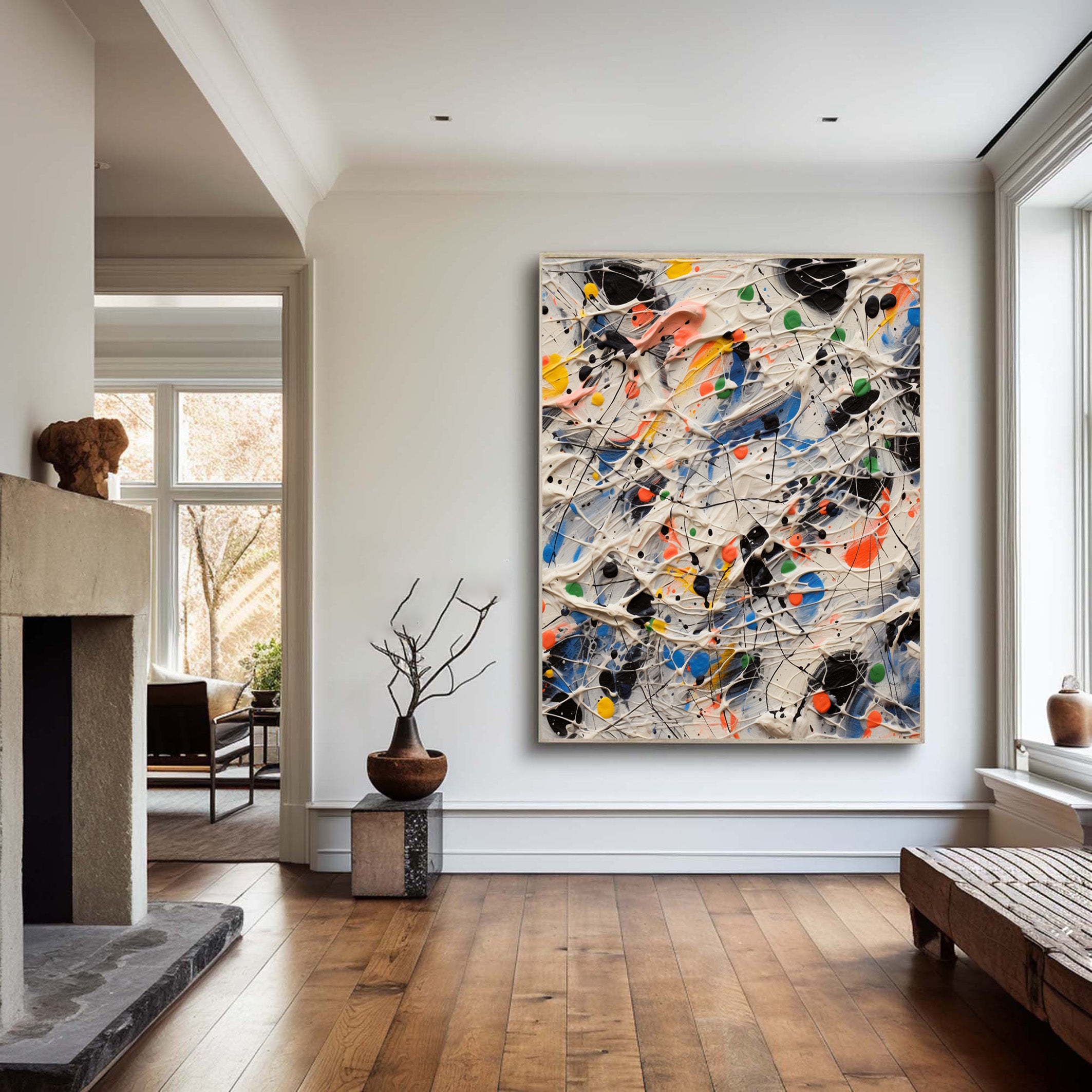 Explosion of Color: Dynamic Abstract, Bold Splatter Painting #MM522