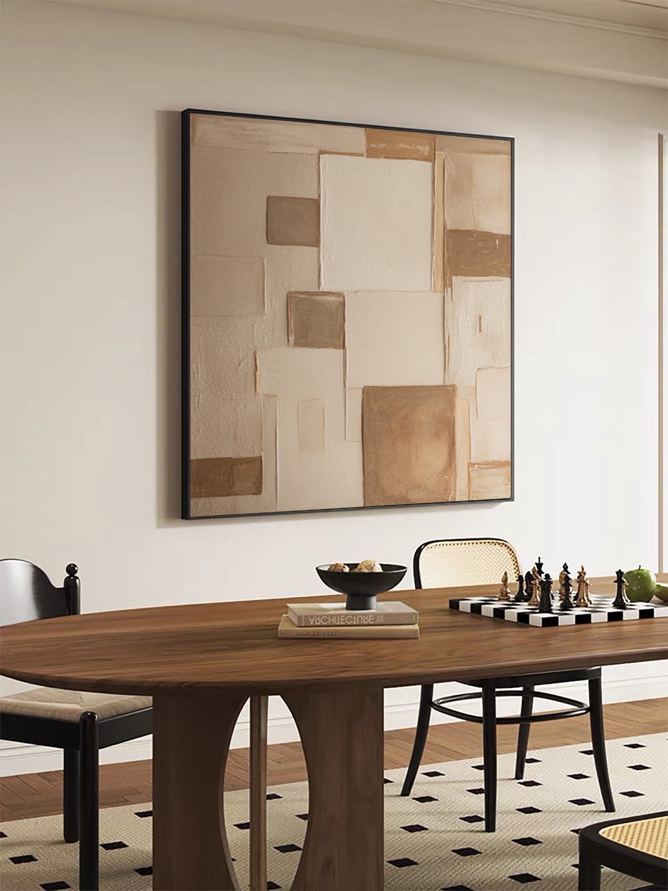 Layered Calm: Minimalist Neutral Art with Geometric Fields #MM568