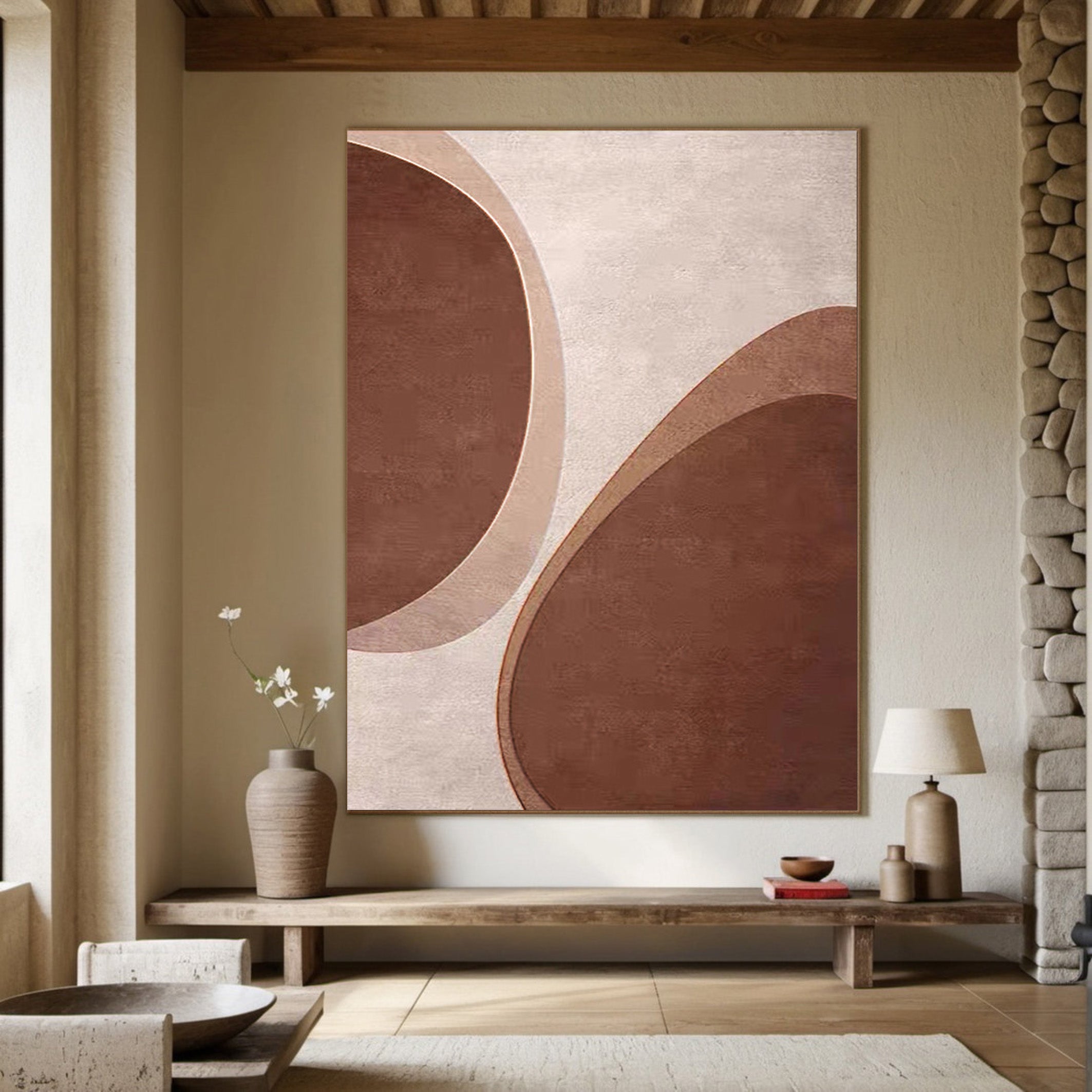 Minimalist Abstract Canvas, Organic Layered Shapes #MM516