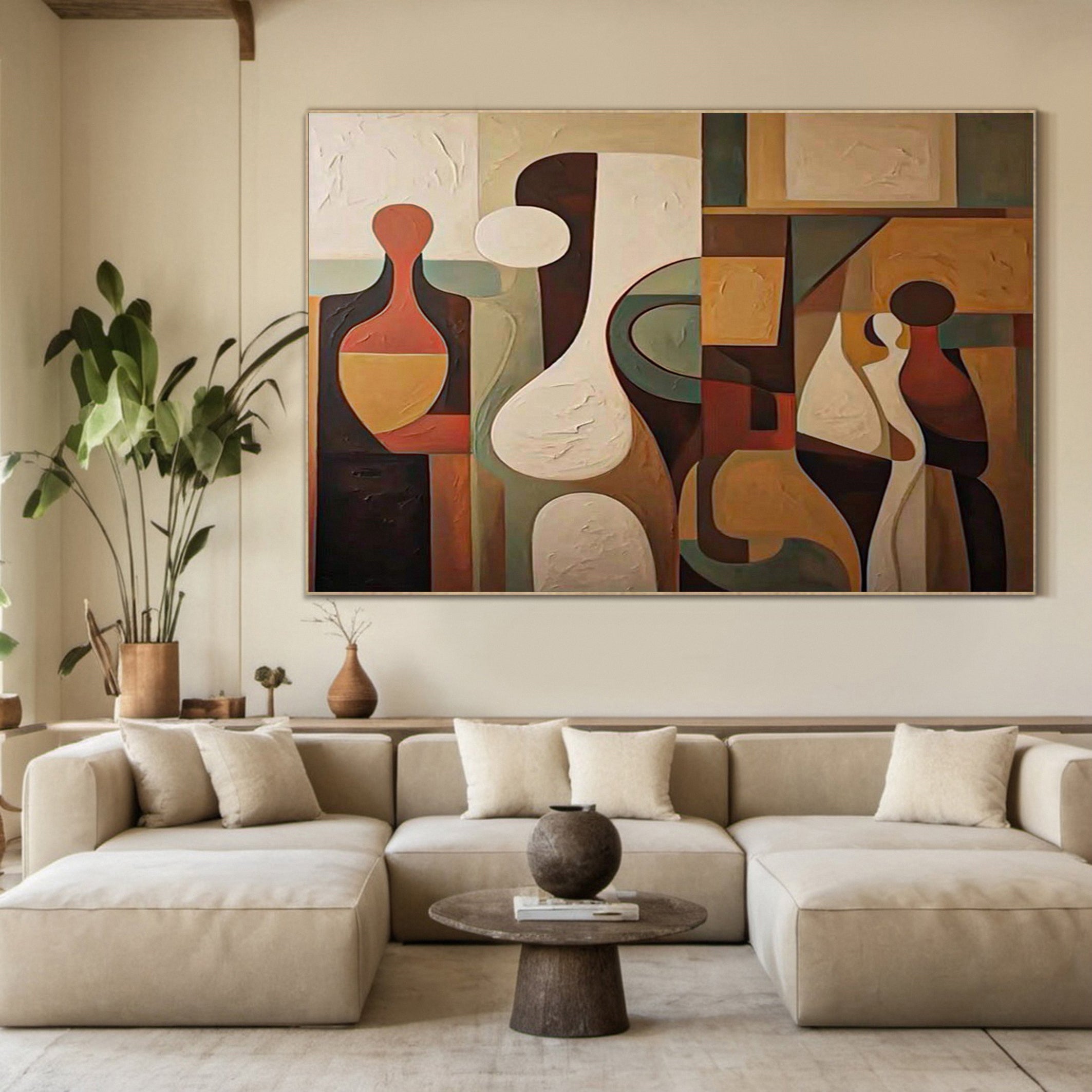 Cubist Figure Wall Art, Multi-Faceted Abstraction #MM501