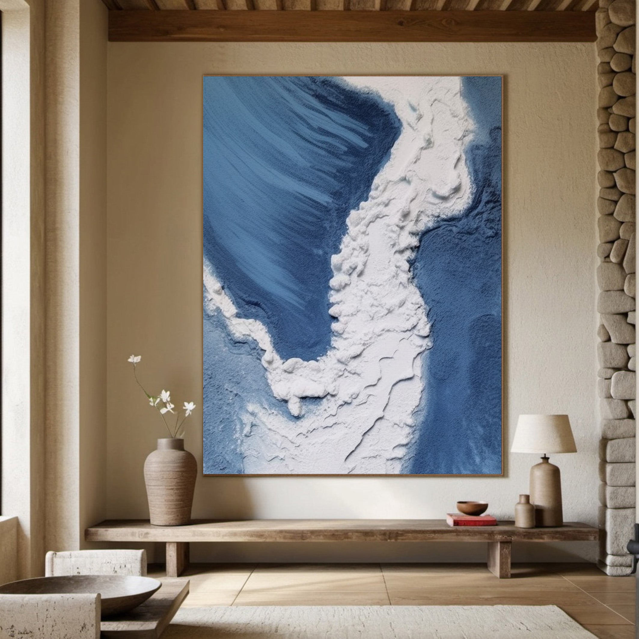 Turbulent Vista: Modern 3D Texture Painting, Dynamic Seascape #MM527