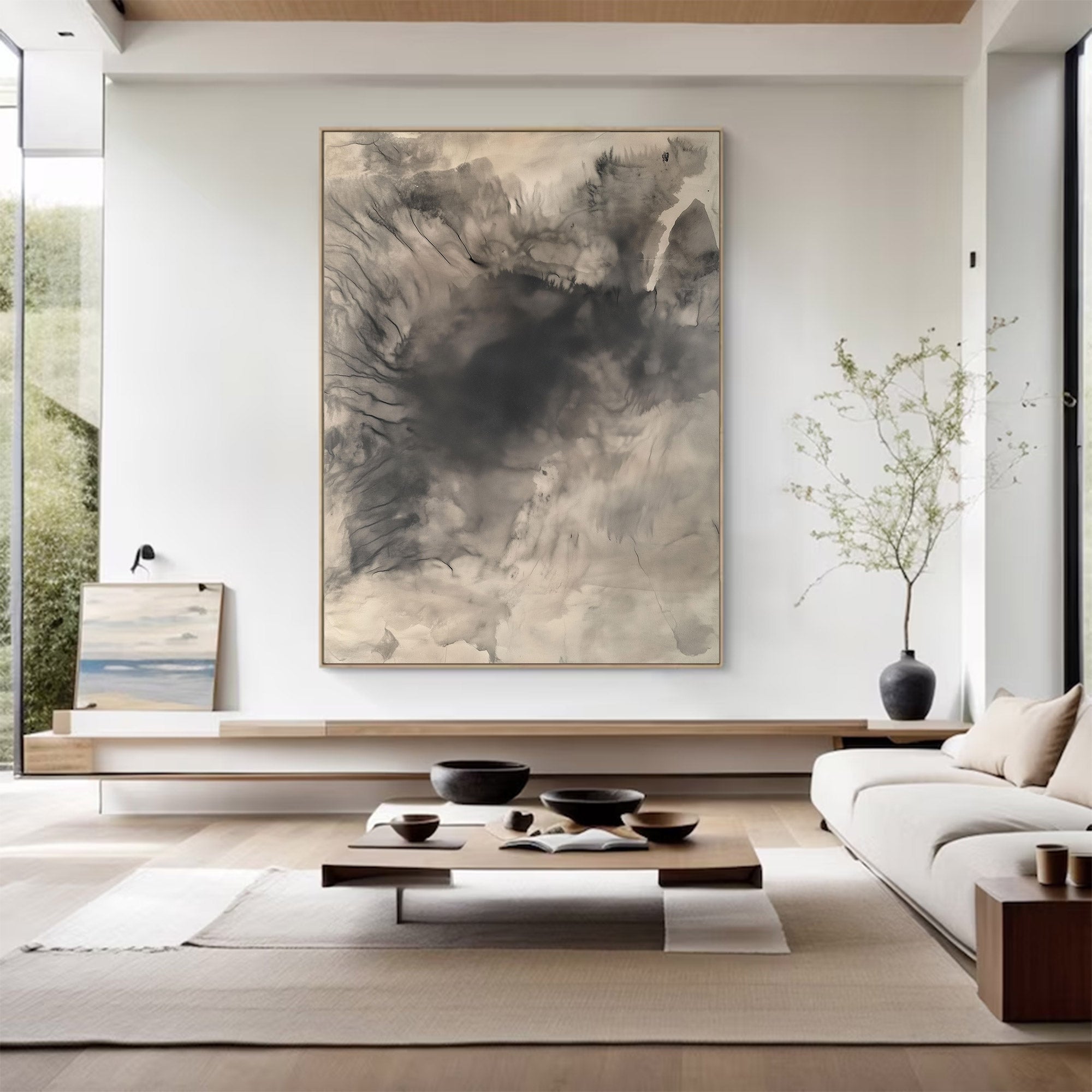Abstract Large Grey Canvas Art | KelorArt #AG 117