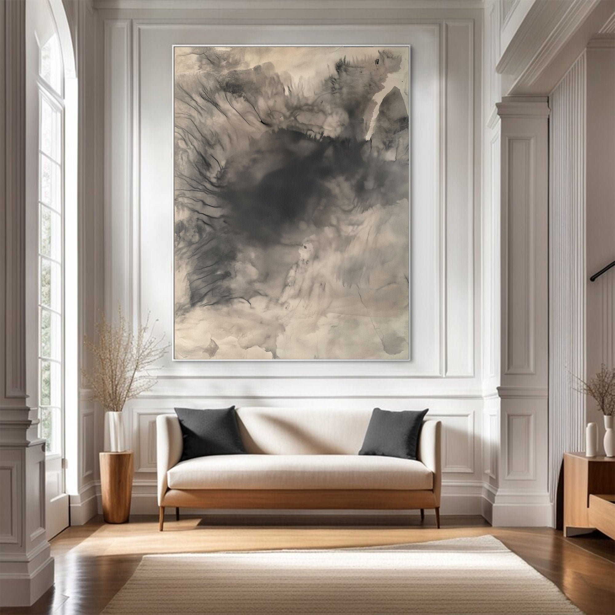 Abstract Large Grey Canvas Art | KelorArt #AG 117