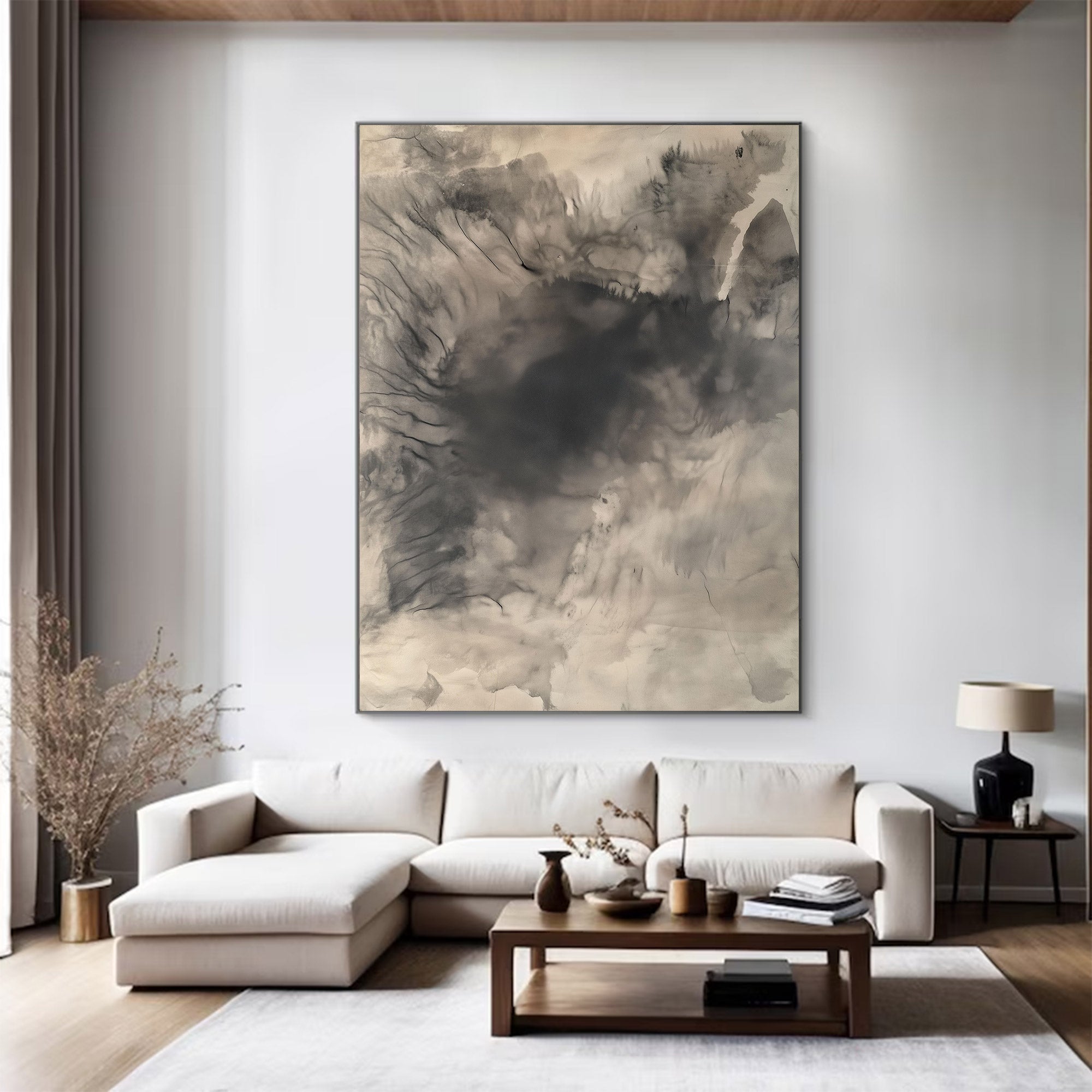 Abstract Large Grey Canvas Art | KelorArt #AG 117