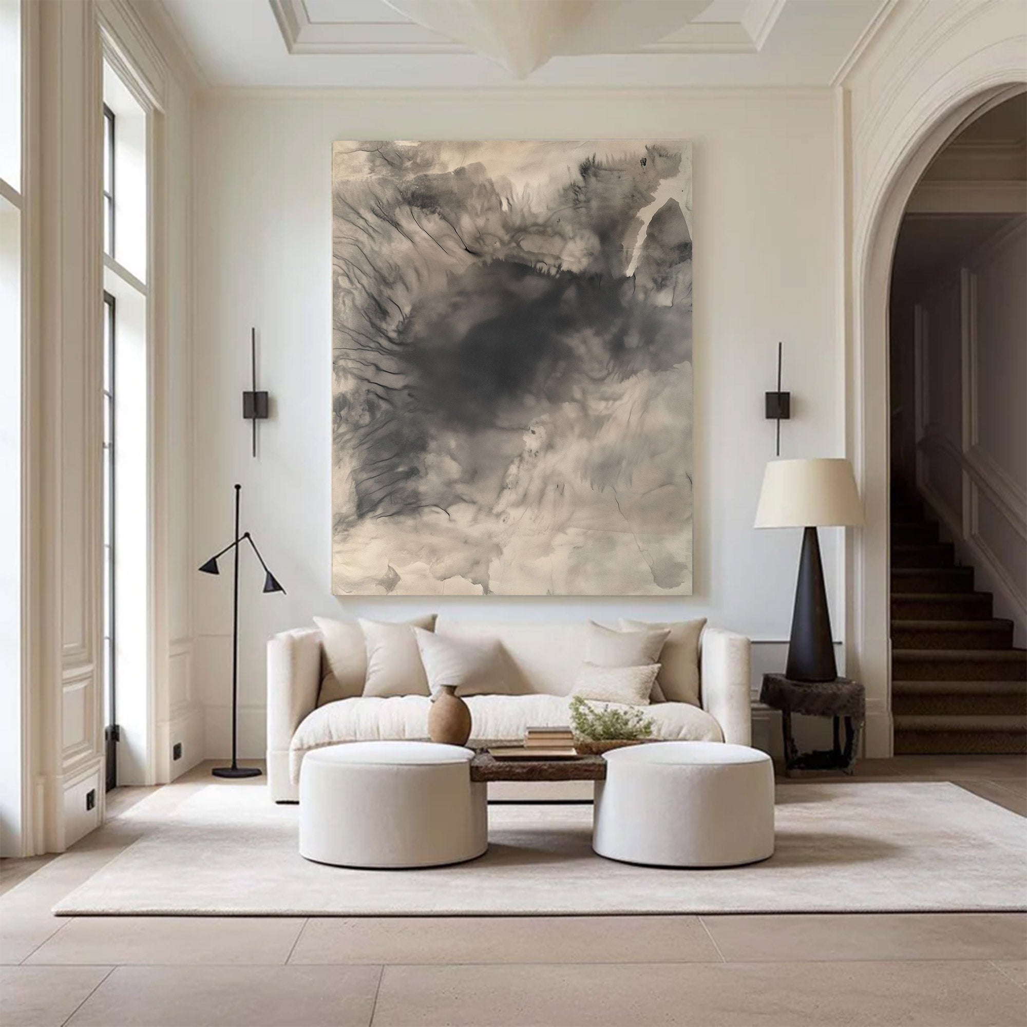Abstract Large Grey Canvas Art | KelorArt #AG 117