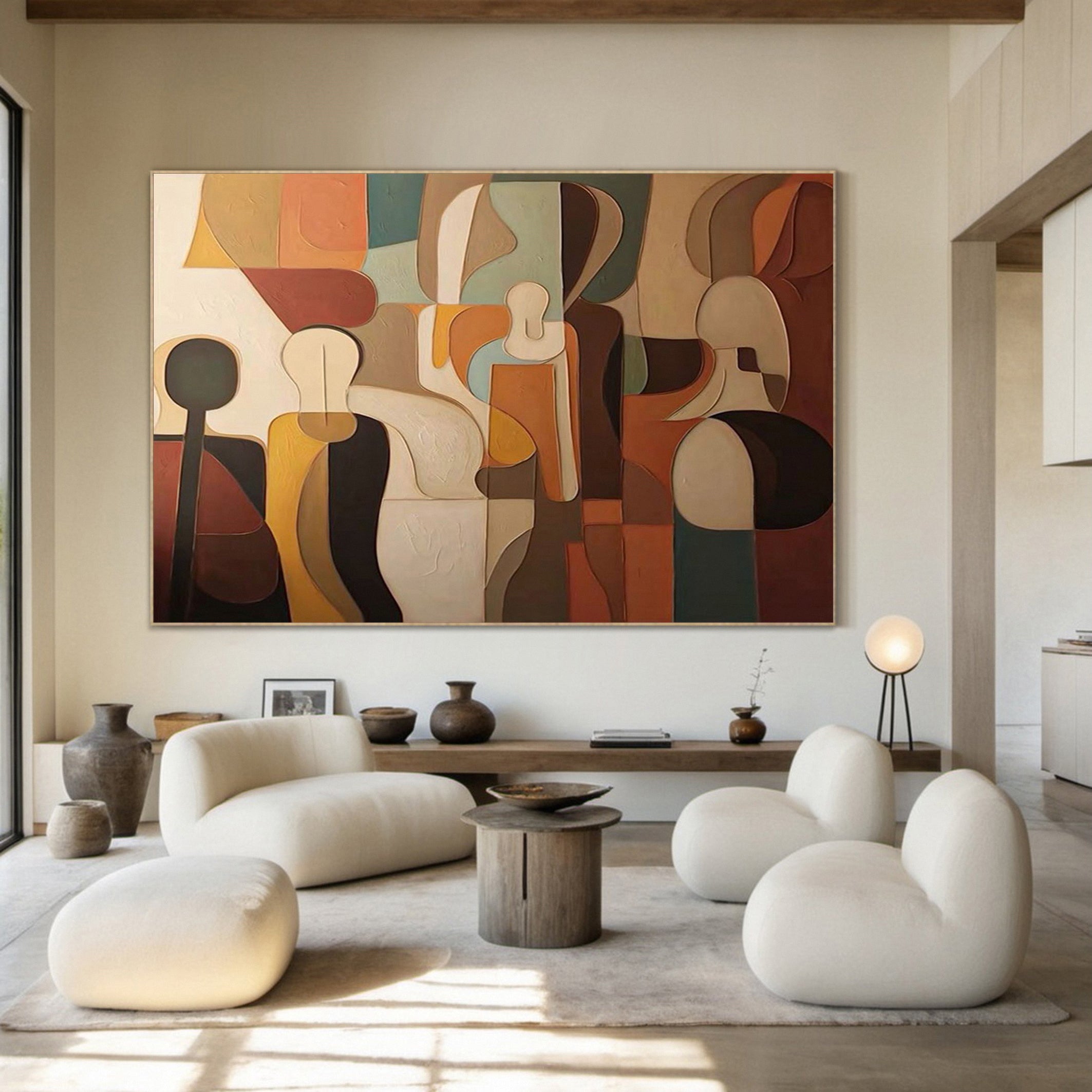 Cubist-Esque Abstraction, Dynamic Figure Composition Art #MM500