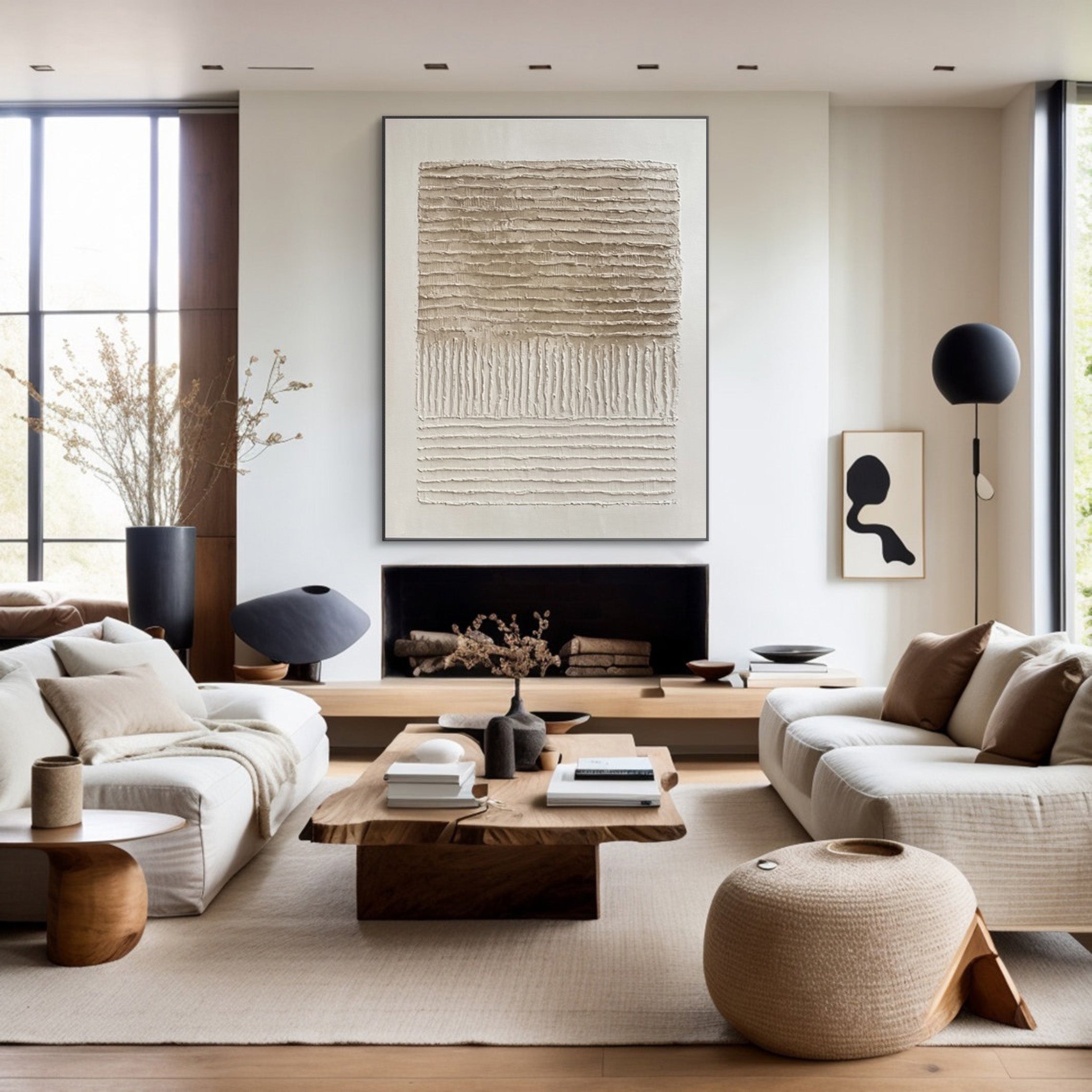 Wabi Sabi Canvas with Horizontal Relief and Vertical Simplicity #MM563