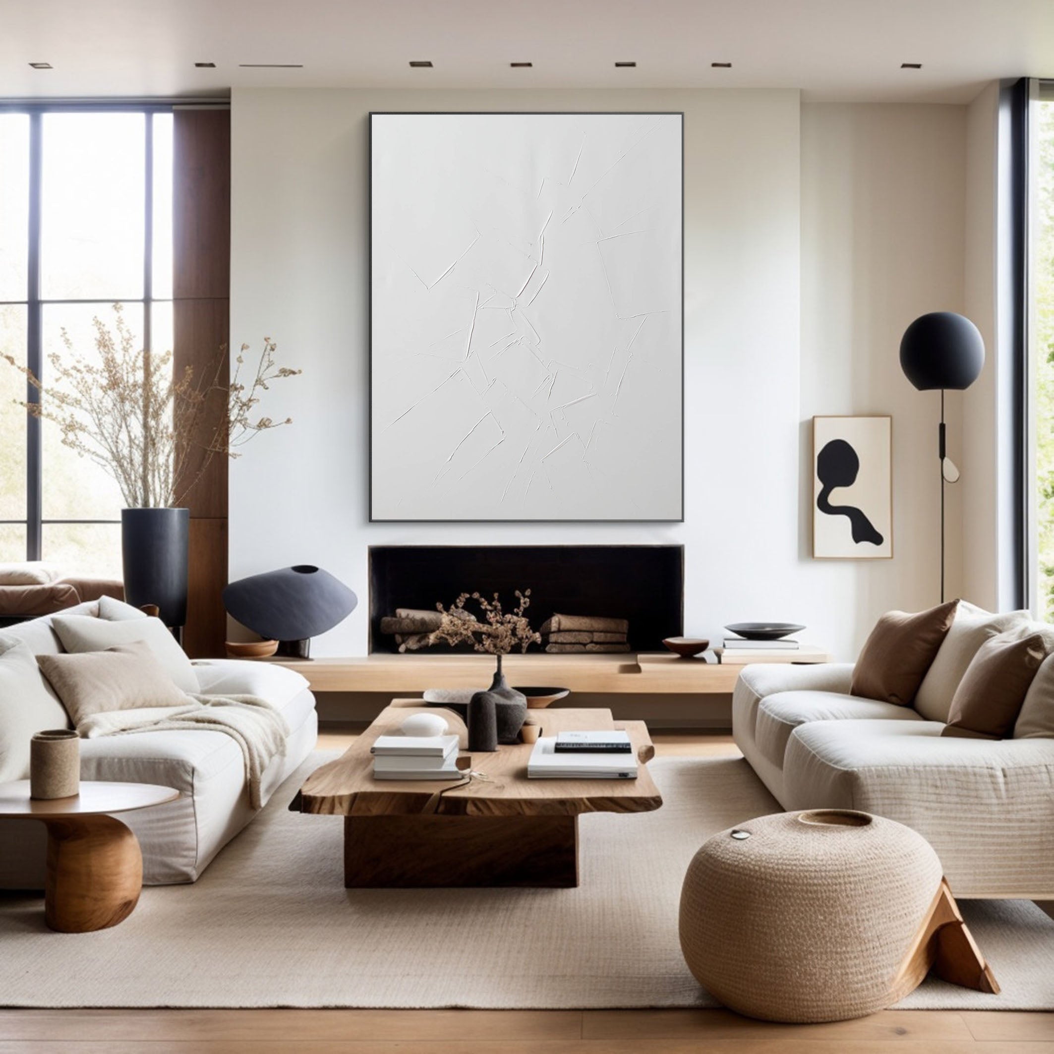 Textural White on White, Impasto Art, Contemporary Wall Decor #MM357