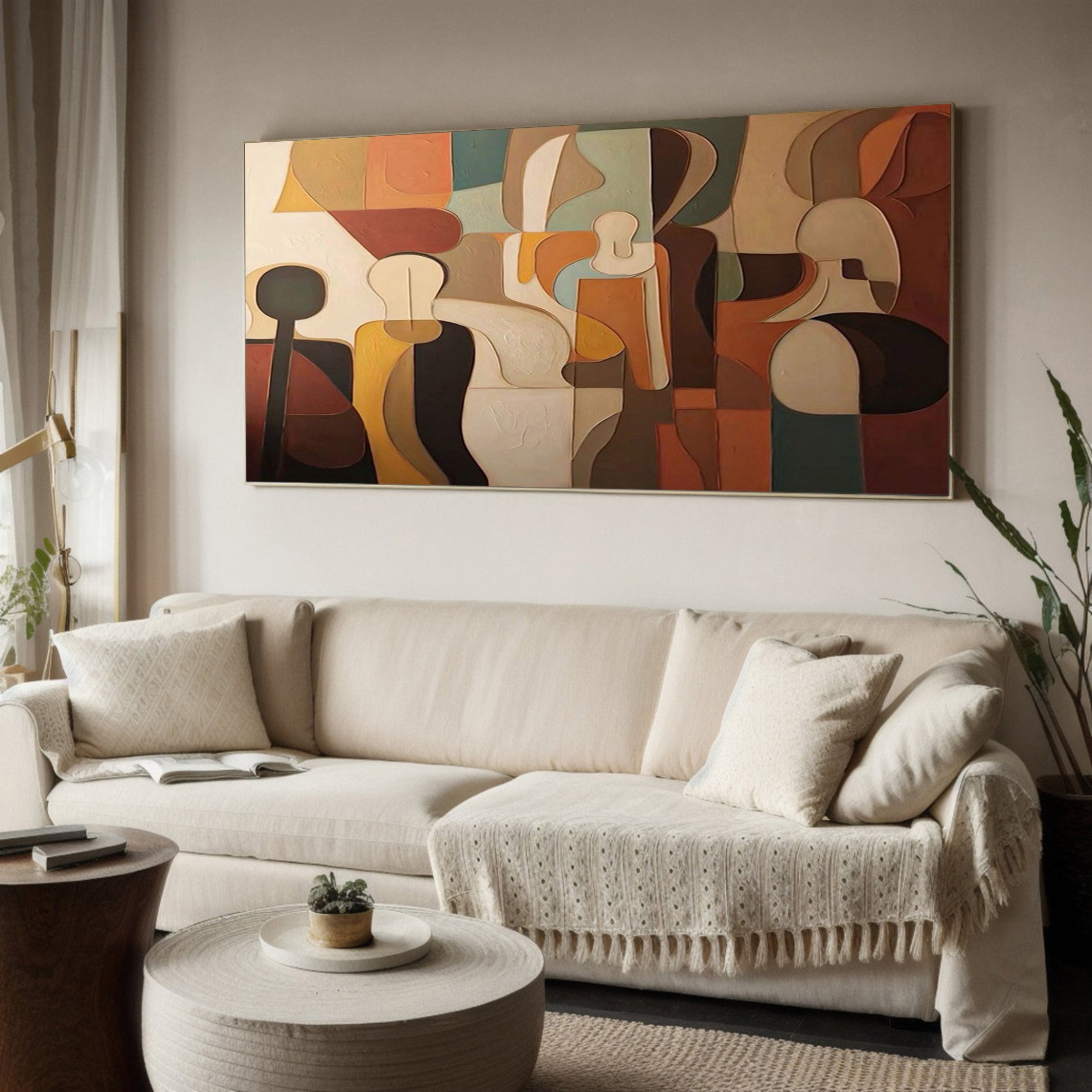 Cubist-Esque Abstraction, Dynamic Figure Composition Art #MM500