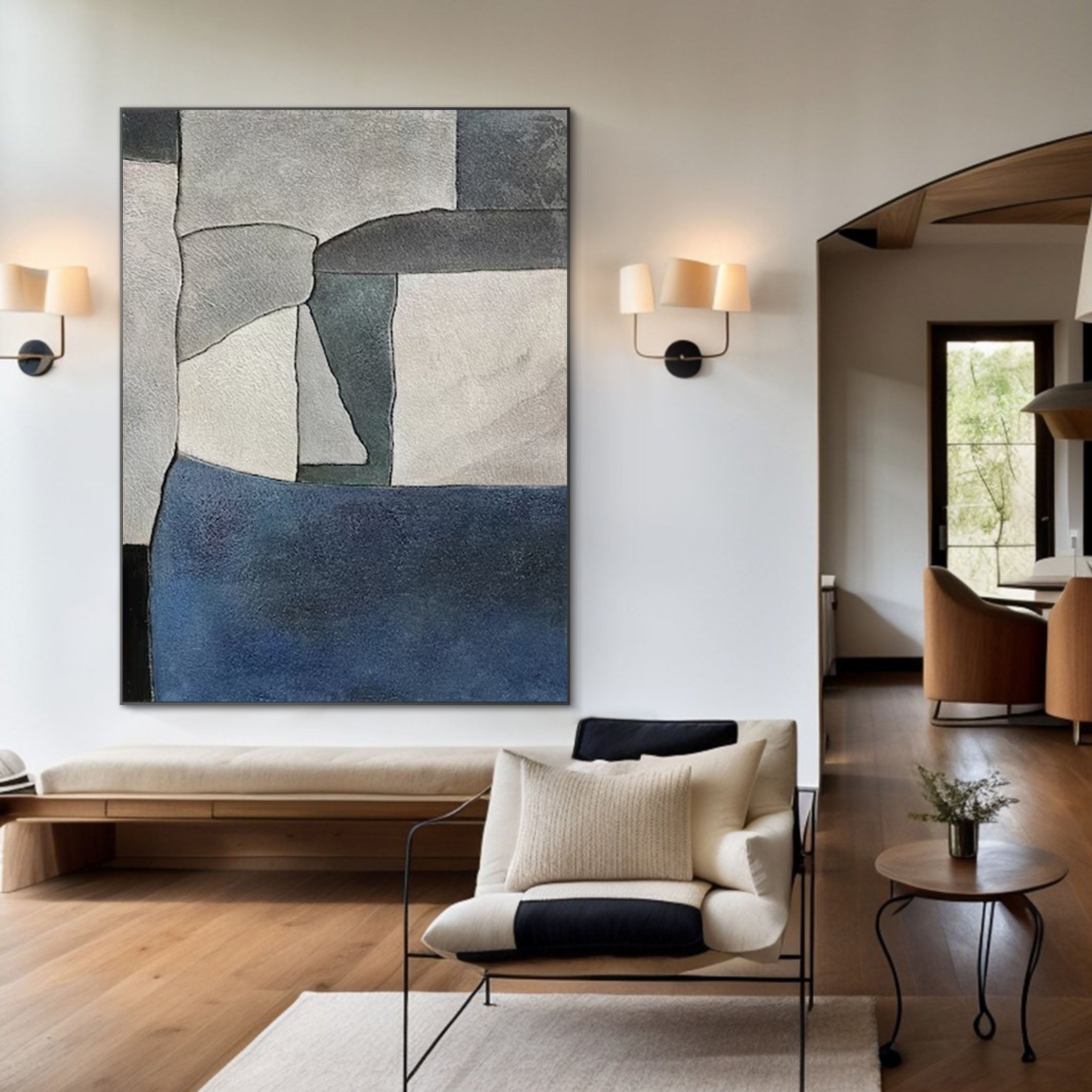 Large Abstract Geometric Wall Art for Room Decor #MM162