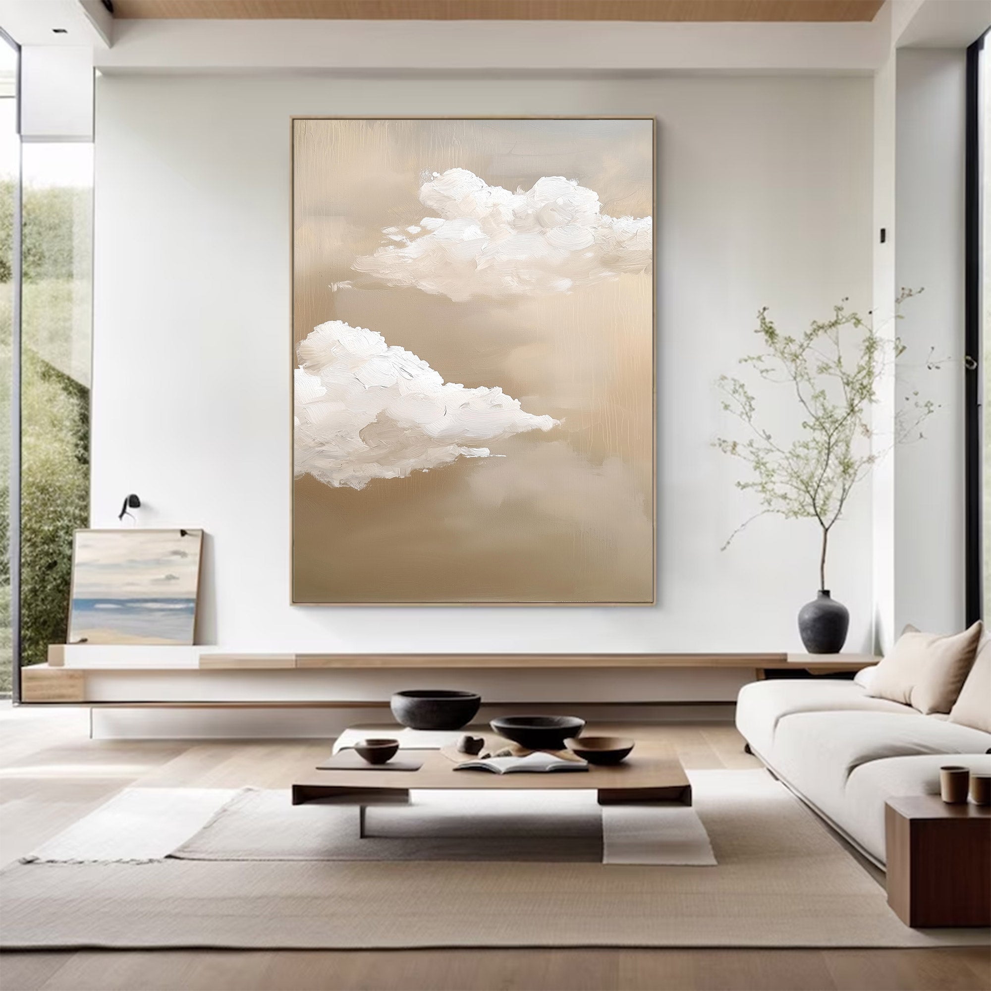 Beige Abstract Large Wall Art | KelorArt #AG 120