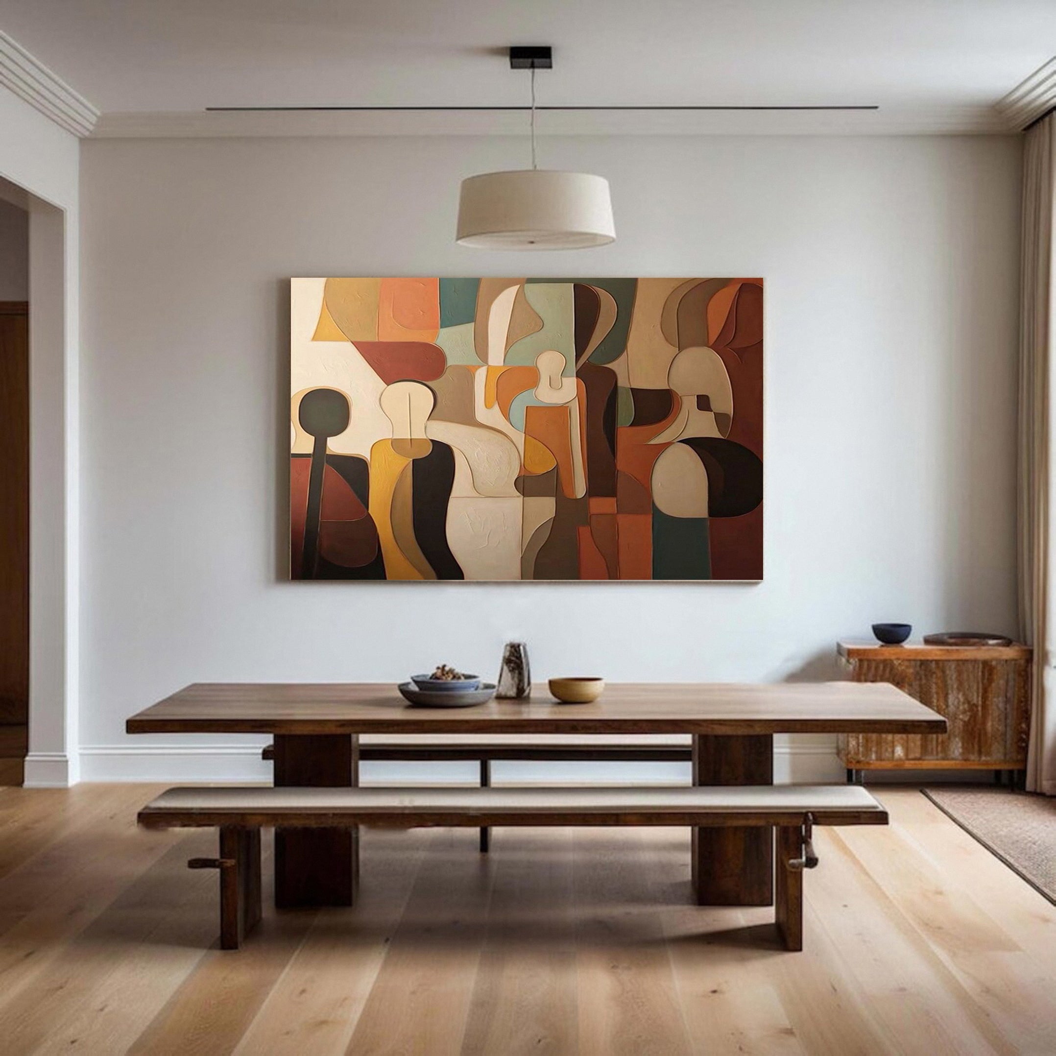 Cubist-Esque Abstraction, Dynamic Figure Composition Art #MM500