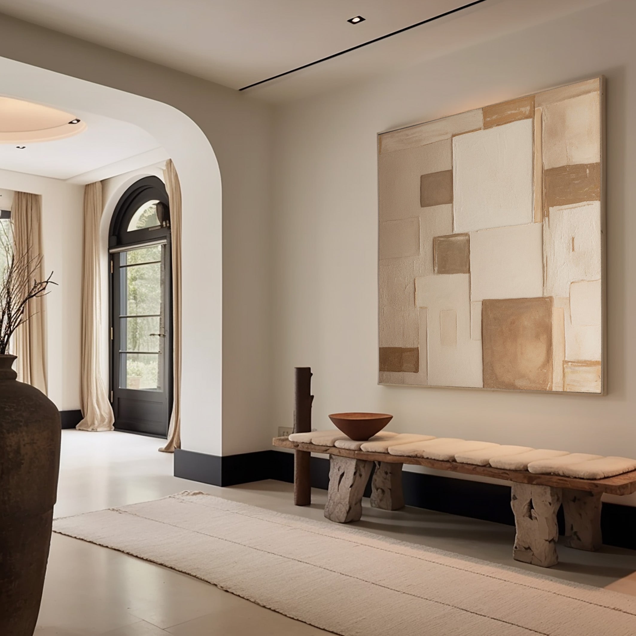 Layered Calm: Minimalist Neutral Art with Geometric Fields #MM568