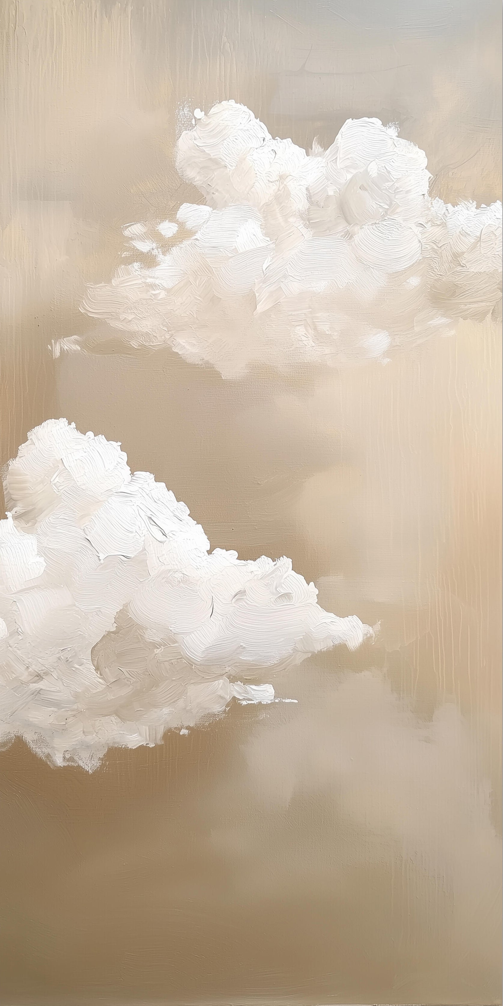 Large Beige Cloud Abstract Oil Painting | KelorArt #AG 120