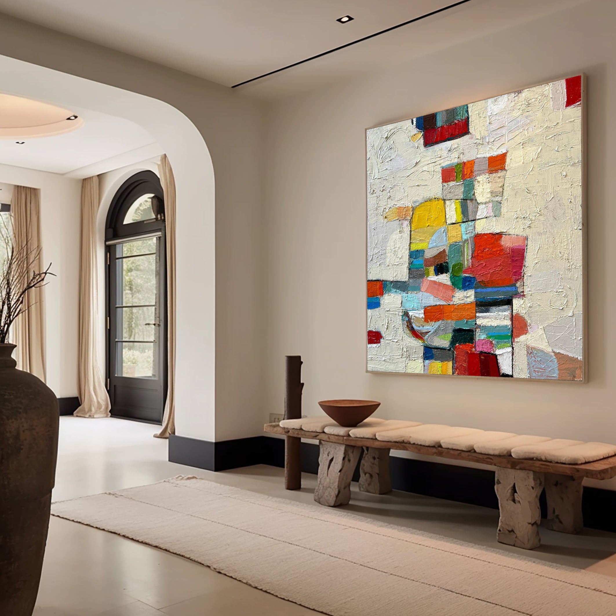 لوحة تجريدية زاهية من منتصف القرن لغرفة المعيشة #MC013