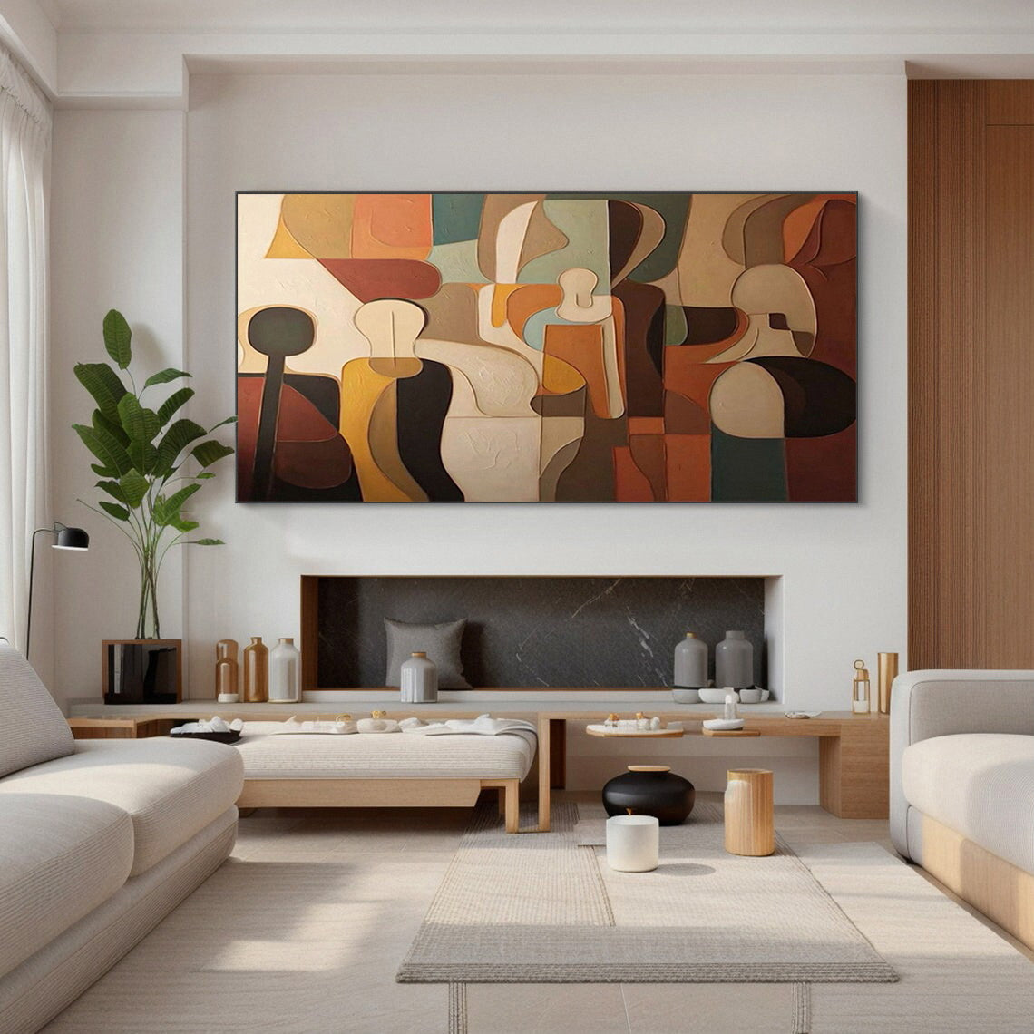 Cubist-Esque Abstraction, Dynamic Figure Composition Art #MM500
