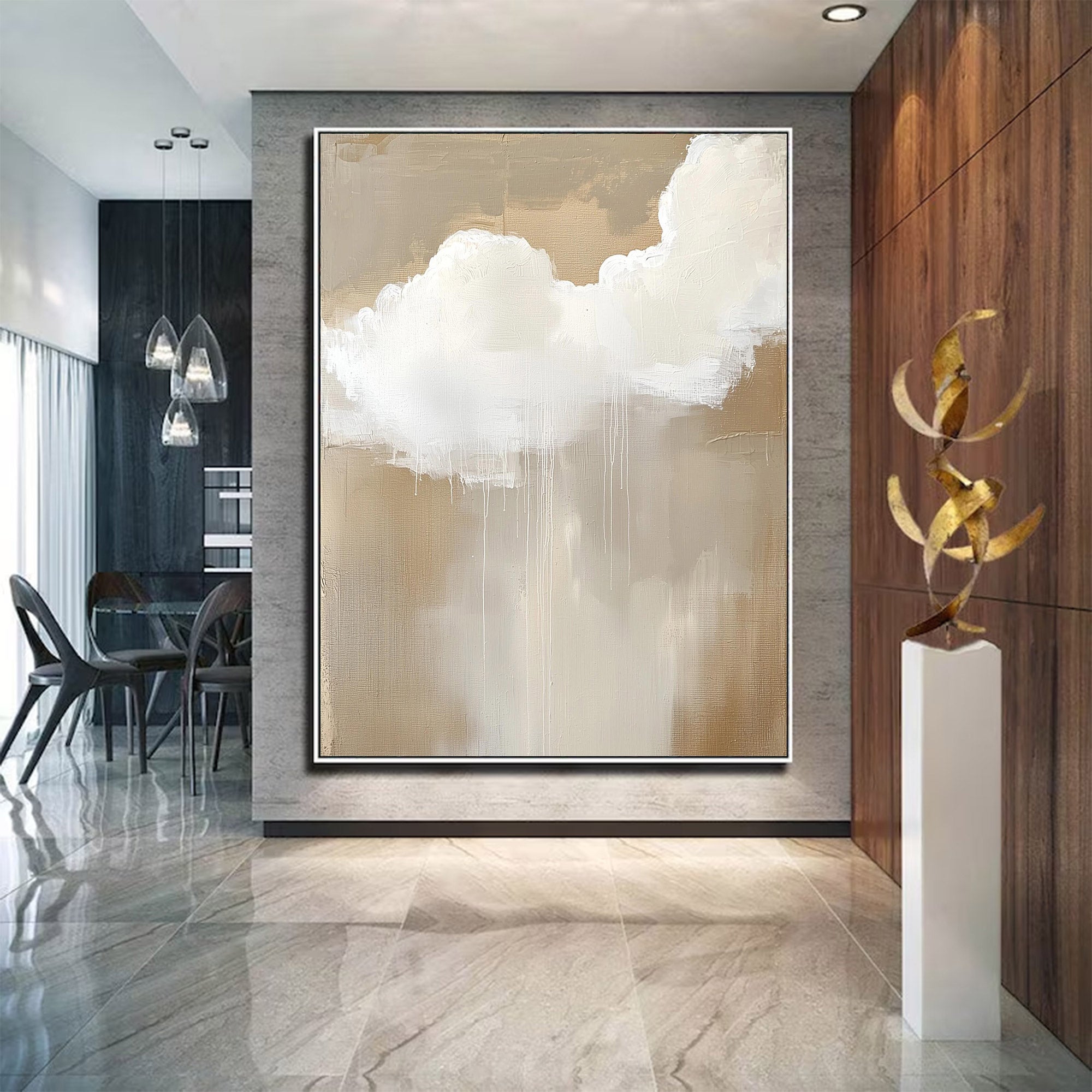 Minimalist Cloud Painting, Large | KelorArt #AG 122
