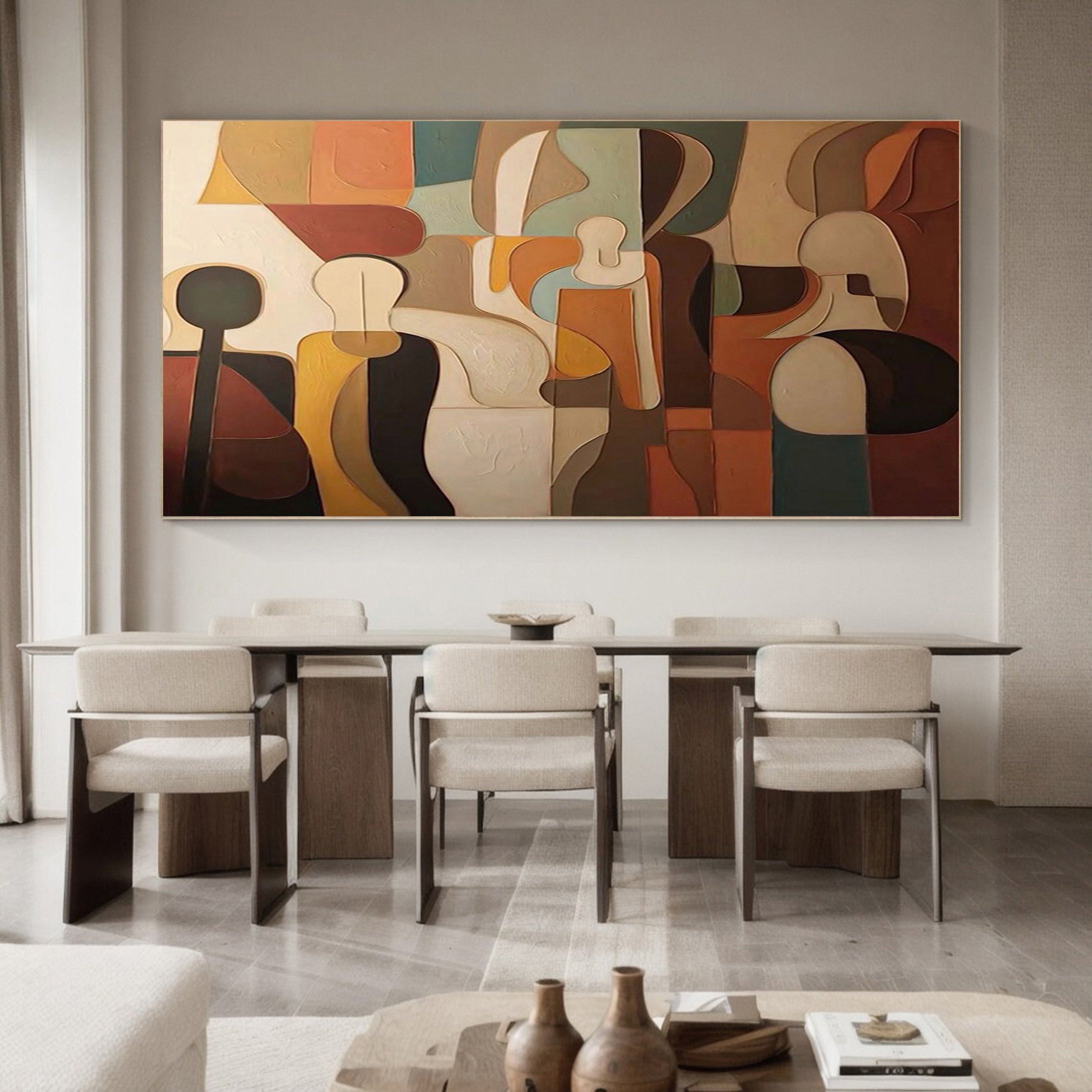 Cubist-Esque Abstraction, Dynamic Figure Composition Art #MM500