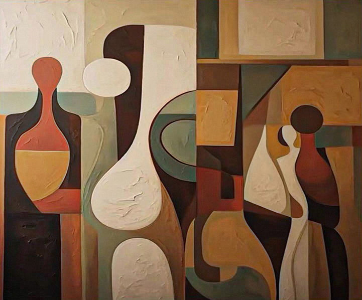 Cubist Figure Wall Art, Multi-Faceted Abstraction #MM501