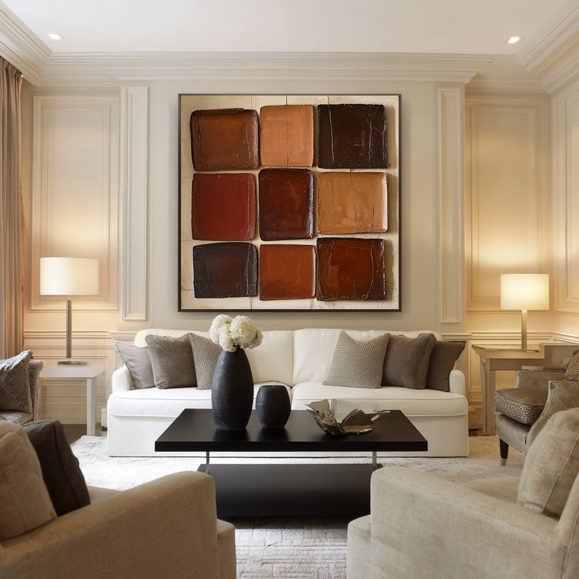 Large Textured 9-Square Art | KelorArt #CZ 008