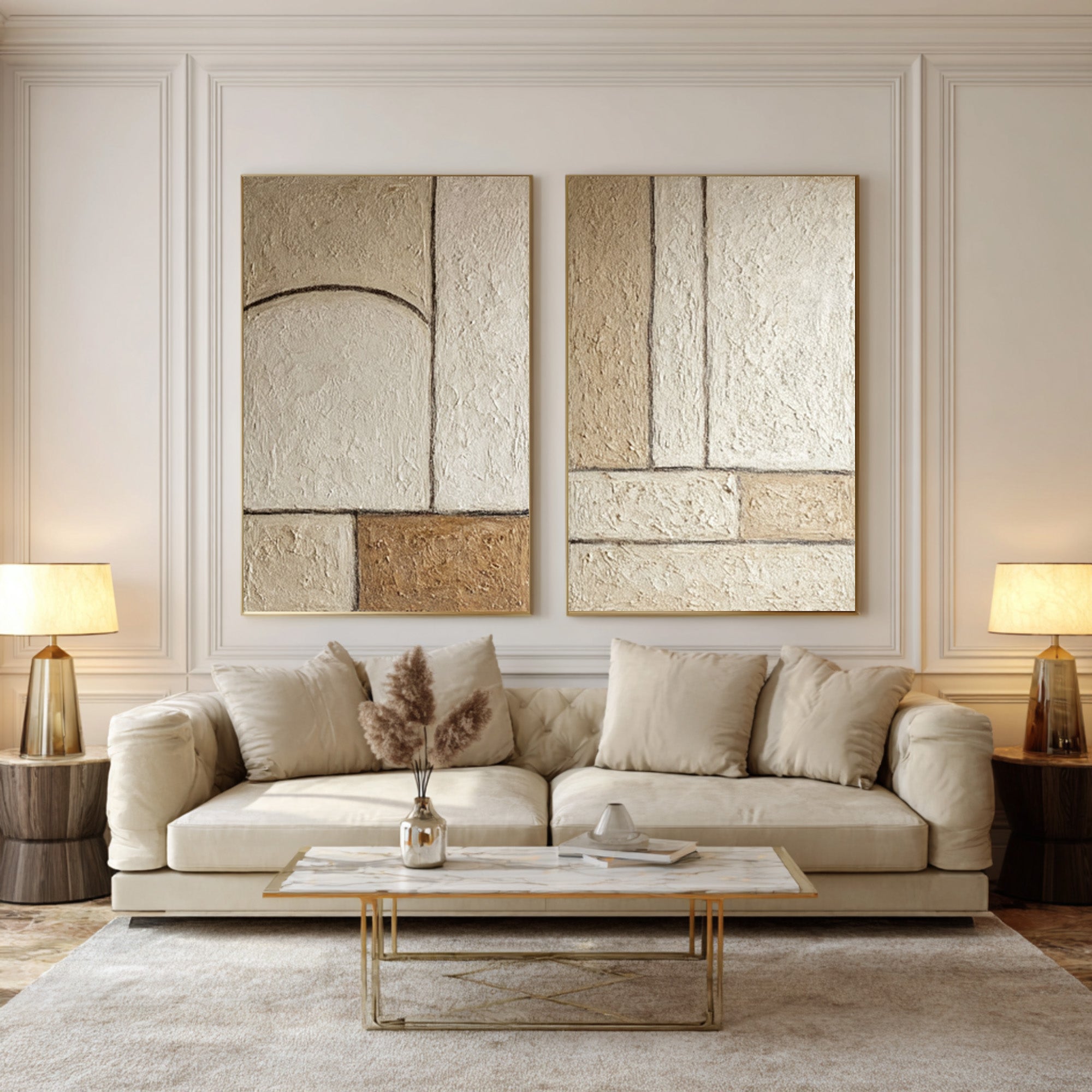 Large Textured Geometric Duo | KelorArt #CZ 002